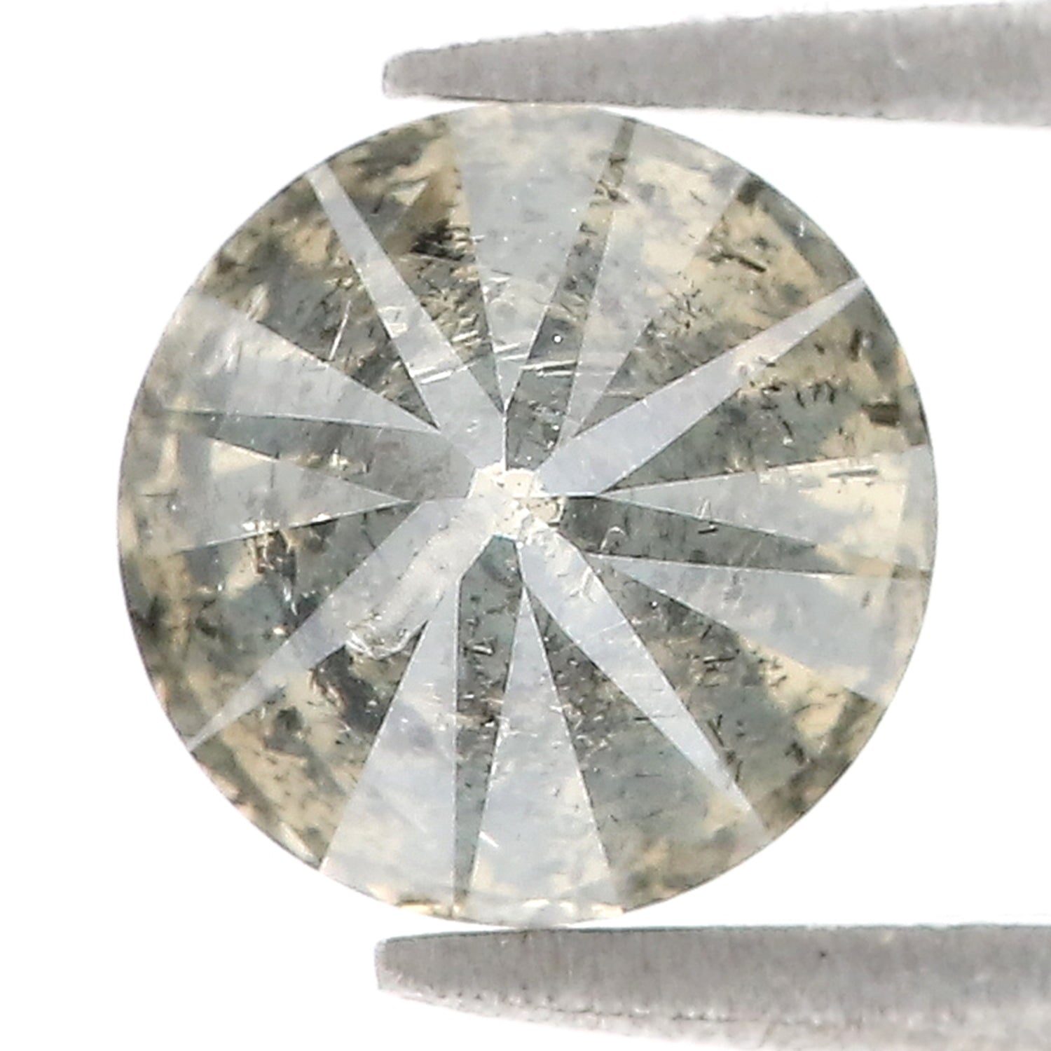 2.43 CT Natural Loose Round Shape Diamond Salt And Pepper Round Cut Diamond 8.20 MM Natural Yellow Green Round Brilliant Cut Diamond QL8553