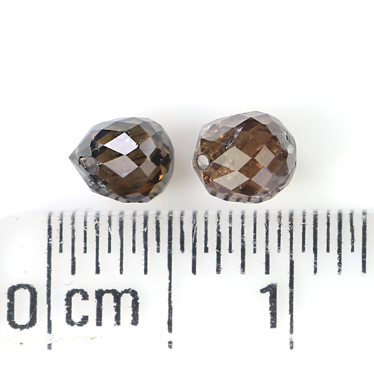 0.98 Ct Natural Loose Briolette Shape Diamond Brown Color Drop Diamond 4.30 MM Natural Loose Brown Color Briolette Rose Cut Diamond LQ171