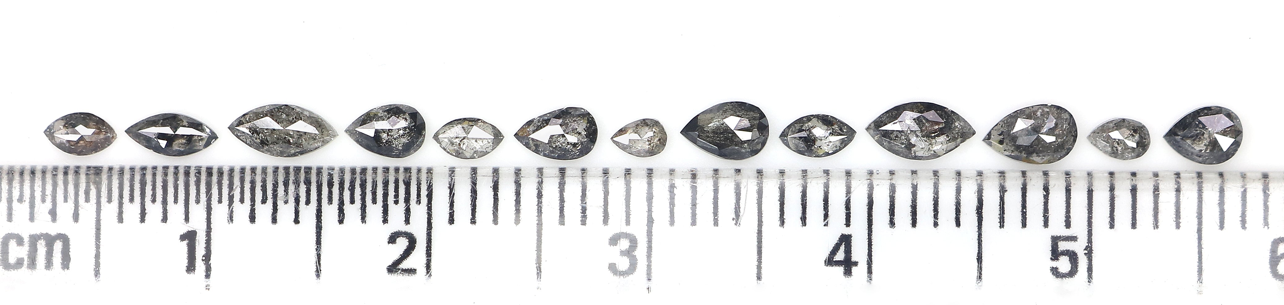 1.08 CT Natural Loose Mix Shape Diamond Salt And Pepper Mix Shape Diamond 2.55 MM Natural Black Grey Color Mix Shape Rose Cut Diamond LQ1845