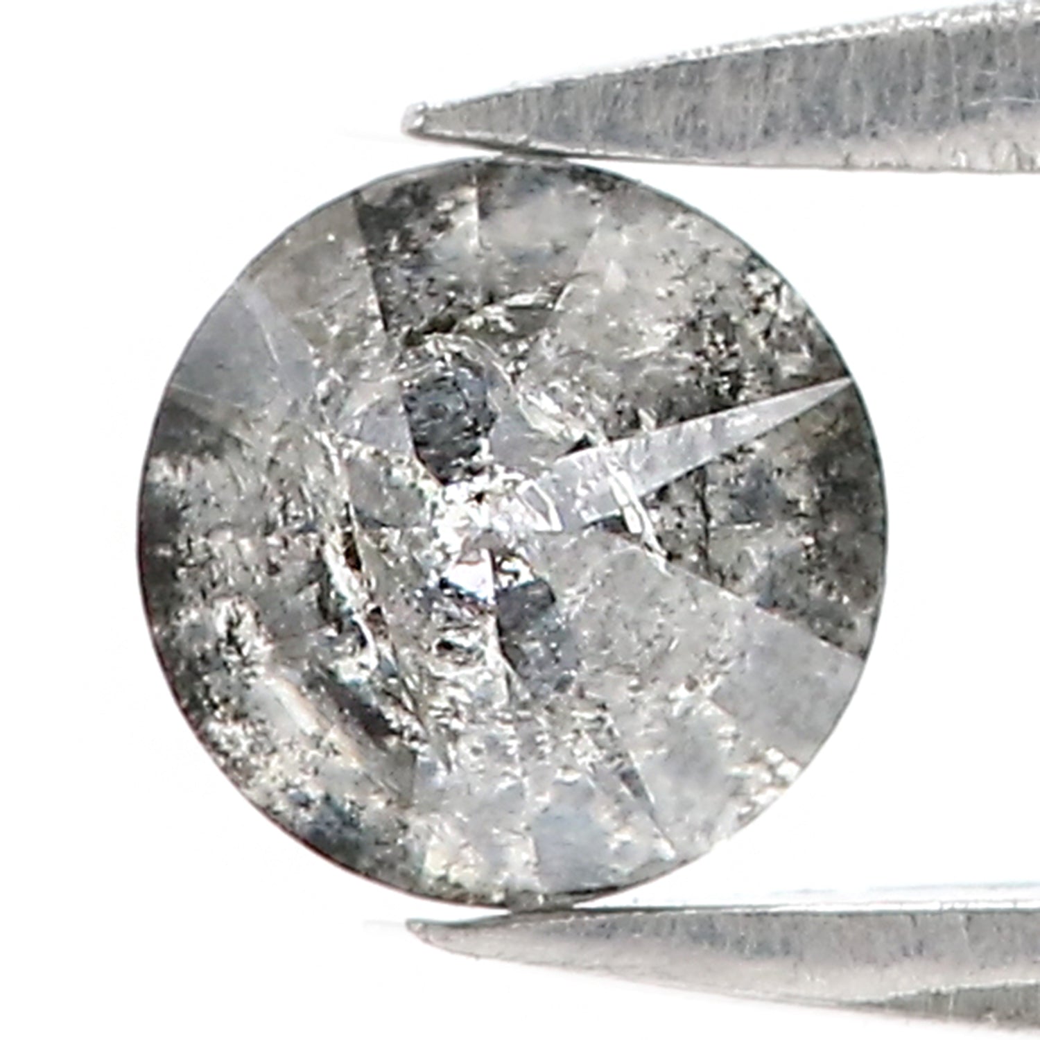 0.62 CT Natural Loose Round Shape Diamond Black Grey Color Round Shape Diamond 4.80 MM Salt And Pepper Round Brilliant Cut Diamond QL8460