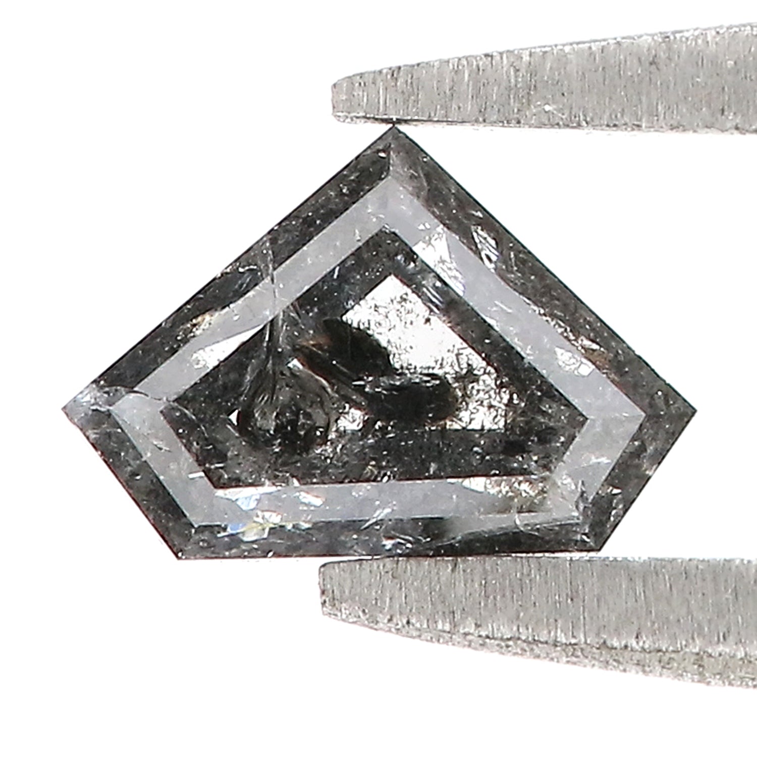 0.51 CT Natural Loose Shield Diamond Black Grey Color Diamond 4.40 MM Natural Loose Diamond Salt And Pepper Shield Rose Cut Diamond QL079