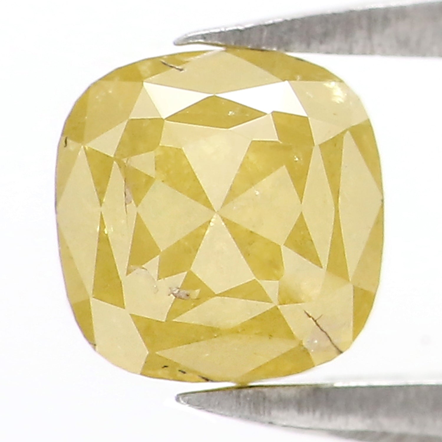 1.17 CT Natural Loose Cushion Shape Diamond Yellow Color Cushion Cut Diamond 5.40 MM Natural Yellow Color Cushion Rose Cut Diamond LQB2851