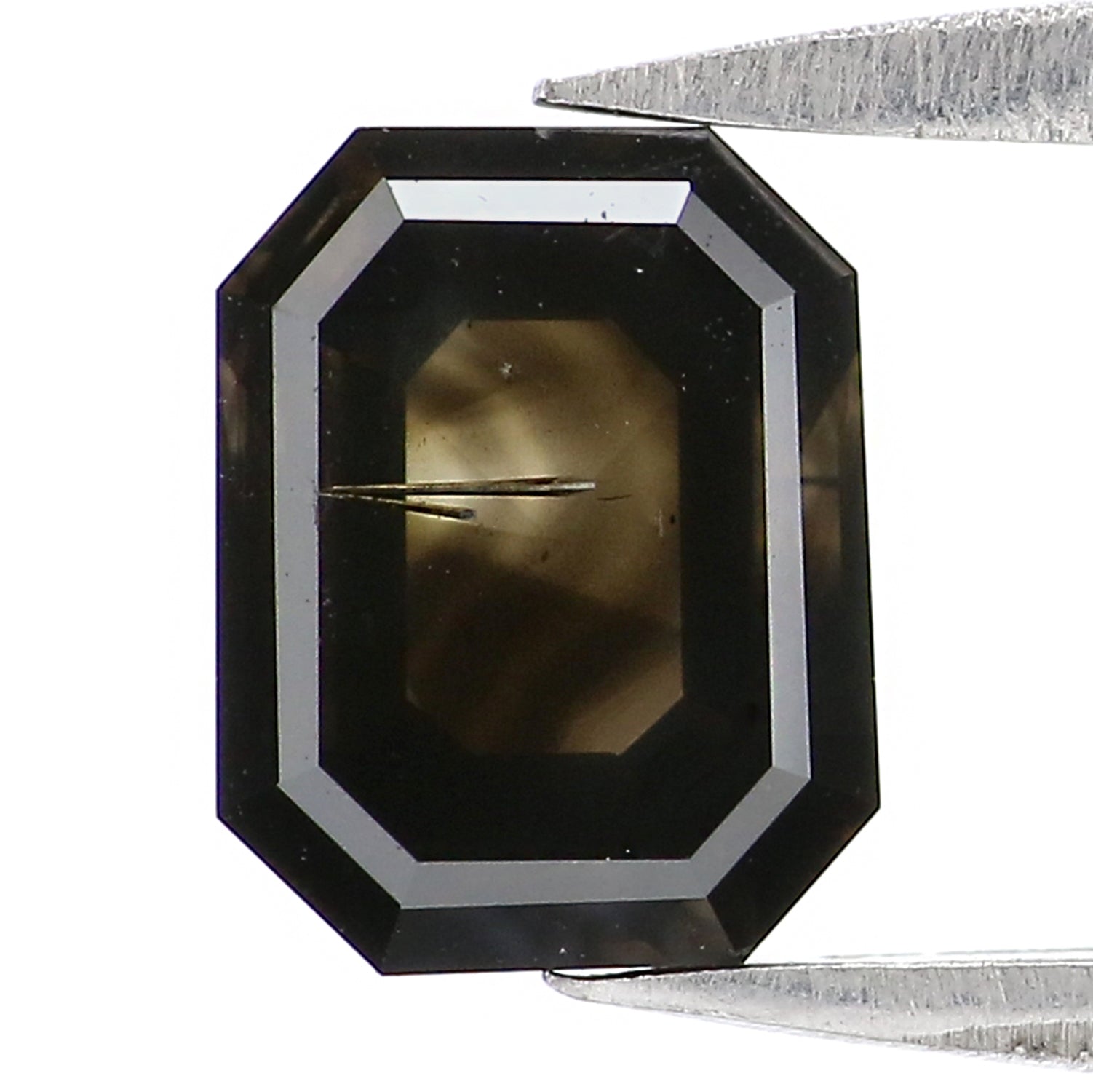 1.38 CT Natural Loose Emerald Diamond Black Color Emerald Diamond 7.00 MM Natural Loose Diamond Emerald Shape Diamond Emerald Cut QK2087