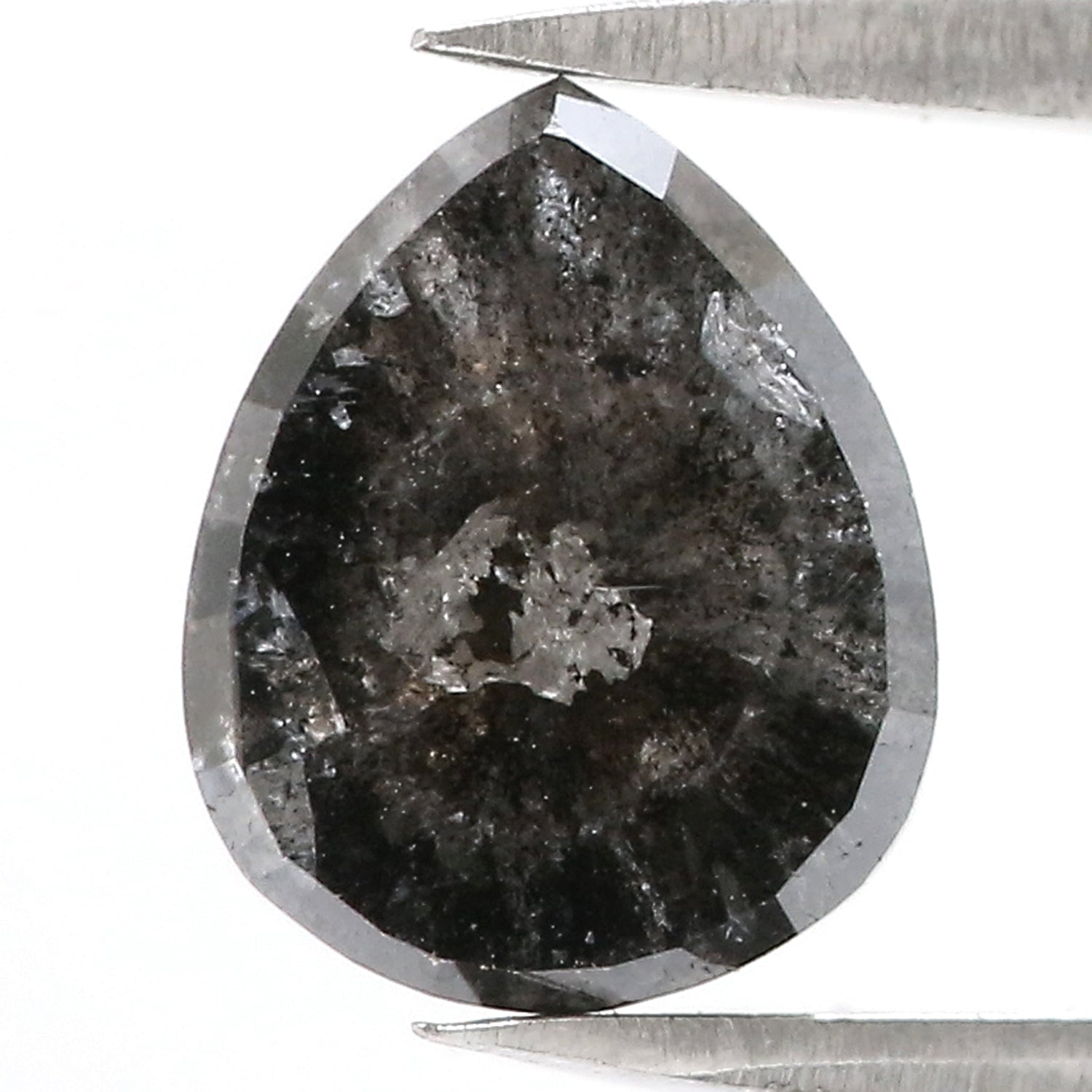 2.75 CT Natural Loose Pear Shape Diamond Salt And Pepper Pear Cut Diamond 9.70 MM Natural Loose Black Grey Pear Rose Cut Diamond QL3082