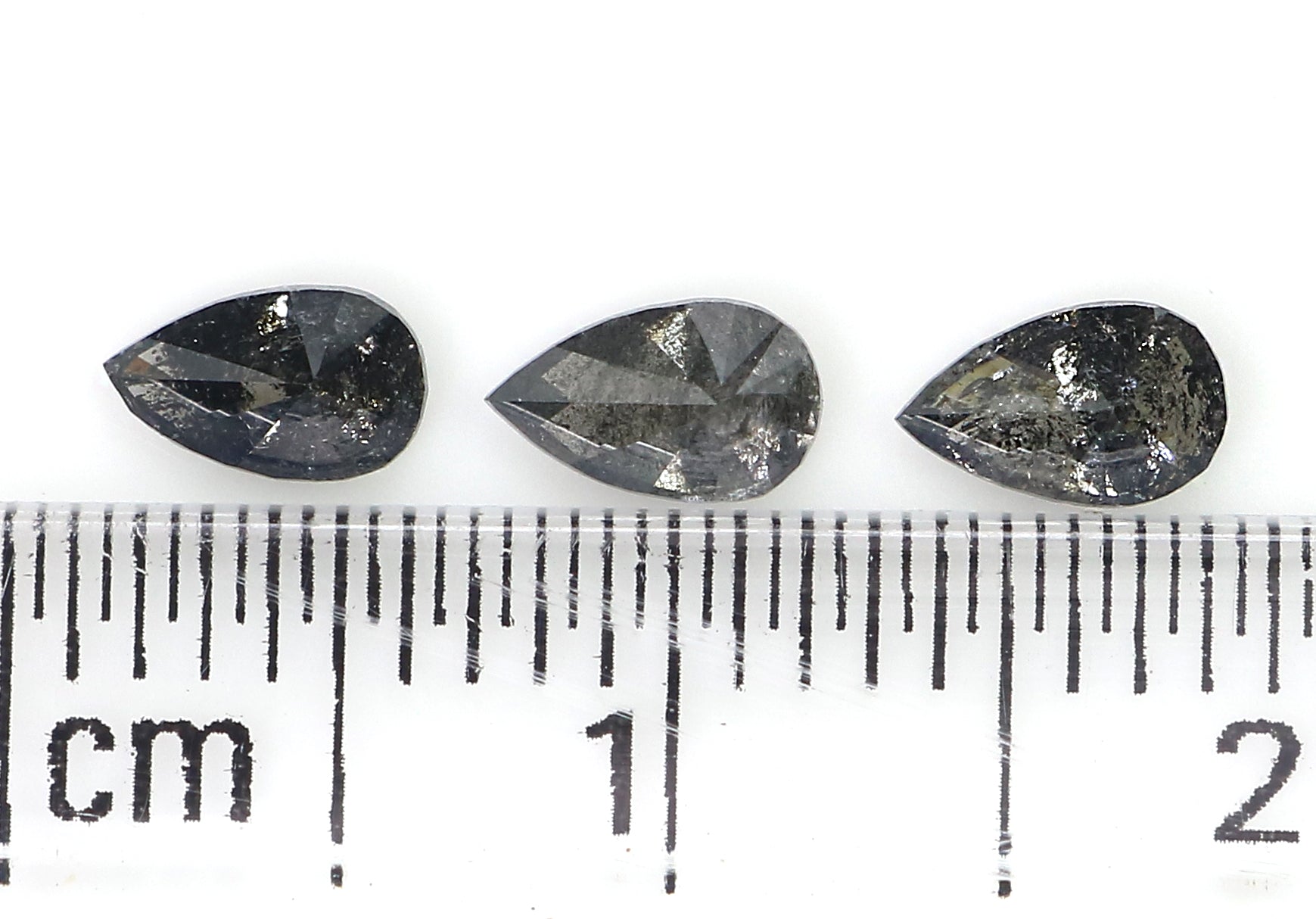 0.65 CT Natural Loose Pear Shape Diamond Salt And Pepper Pear Cut Diamond 4.90 MM Natural Black Grey Color Pear Brilliant Cut Diamond LQ1968