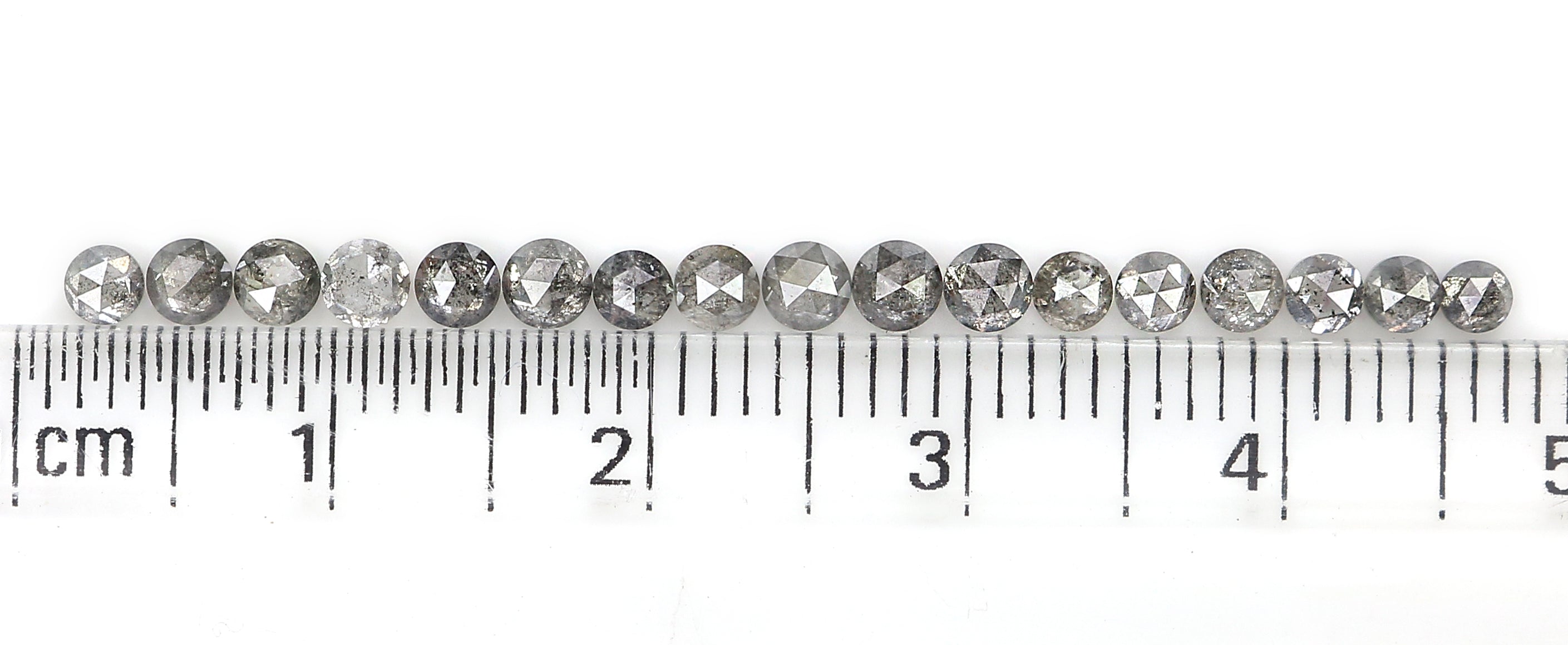 1.47 Ct Natural Loose Round Rose Cut Diamond Salt And Pepper Round Diamond 2.25 MM Natural Black Grey Color Round Rose Cut Diamond LQ2384