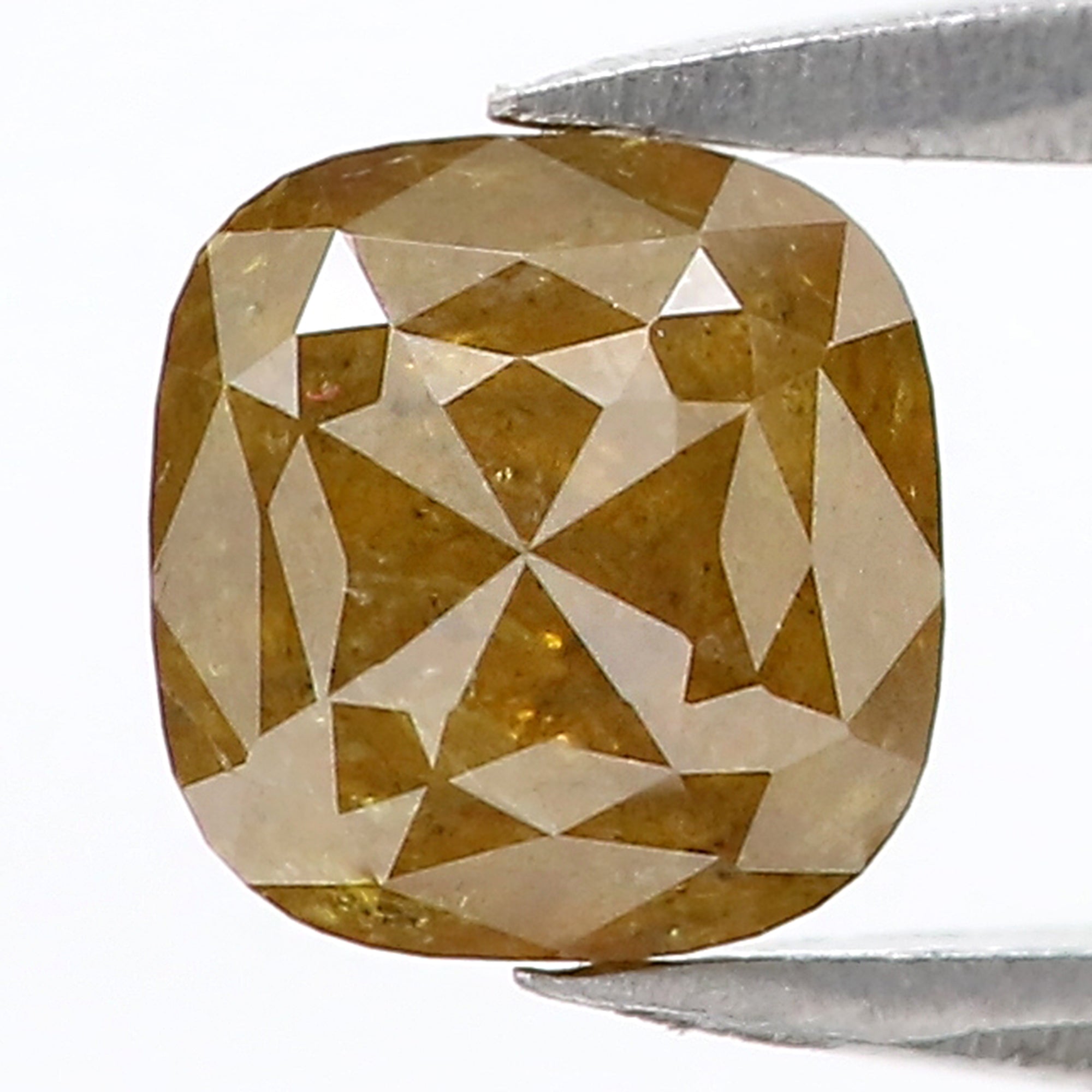 1.29 CT Natural Loose Cushion Shape Diamond Yellow Color Cushion Cut Diamond 5.75 MM Natural Yellow Diamond Cushion Rose Cut Diamond LQ2854