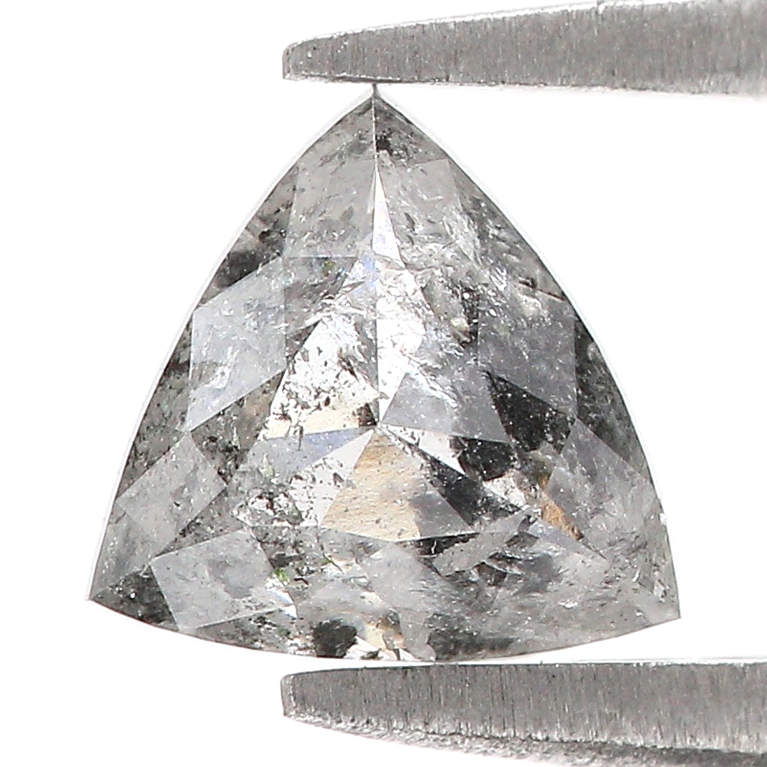 1.62 CT Natural Loose Triangle Shape Diamond Salt And Pepper Triangle Cut Diamond 7.00 MM Black Grey Color Triangle Rose Cut Diamond QL128