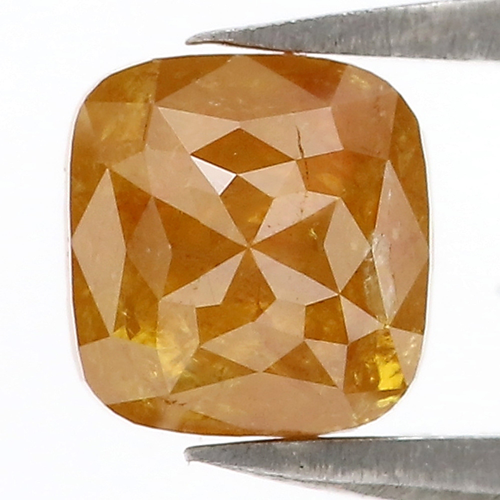 1.50 CT Natural Loose Cushion Shape Diamond Yellow Color Cushion Cut Diamond 6.15 MM Natural Brown Color Cushion Rose Cut Diamond QL9258