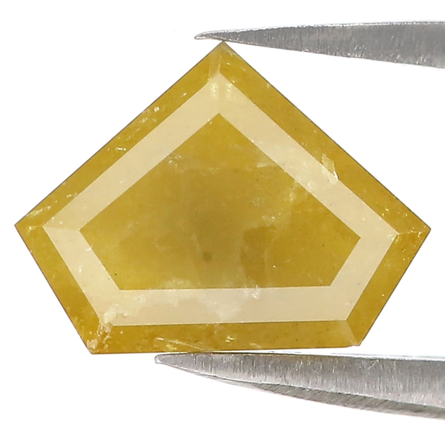 2.52 CT Natural Loose Shield Shape Diamond Yellow Color Shield Diamond 7.70 MM Natural Loose Yellow Diamond Shield Rose Cut Diamond QL9615