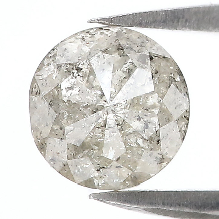 1.71 CT Natural Loose Round Rose Cut Diamond Salt And Pepper Round Diamond 6.90 MM Natural Loose Grey Color Round Rose Cut Diamond LC57