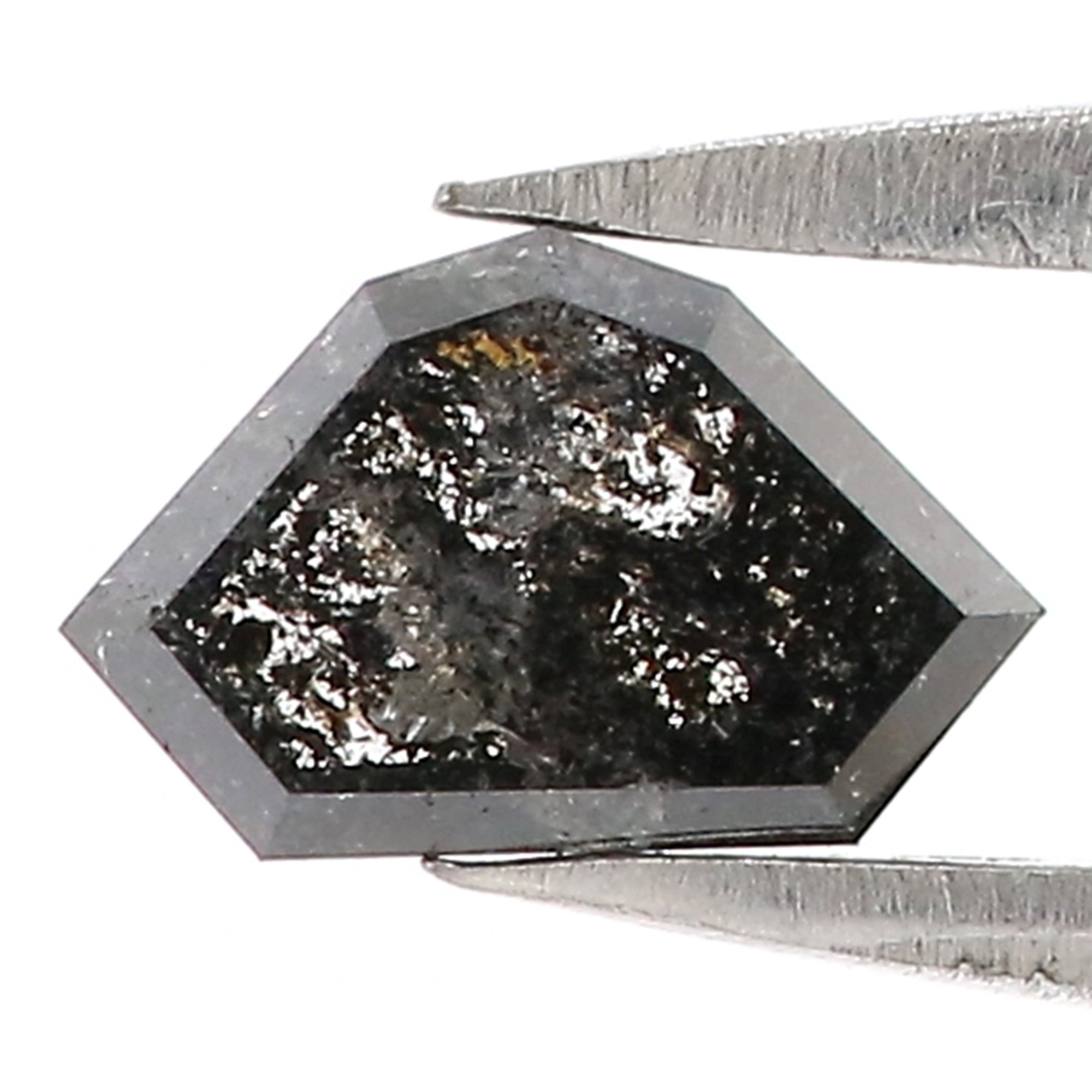 0.55 Ct Natural Loose Shield Shape Diamond Salt And Pepper Shield Cut Diamond 4.50 MM Natural Loose Black Gray Color Shield Diamond QL3128