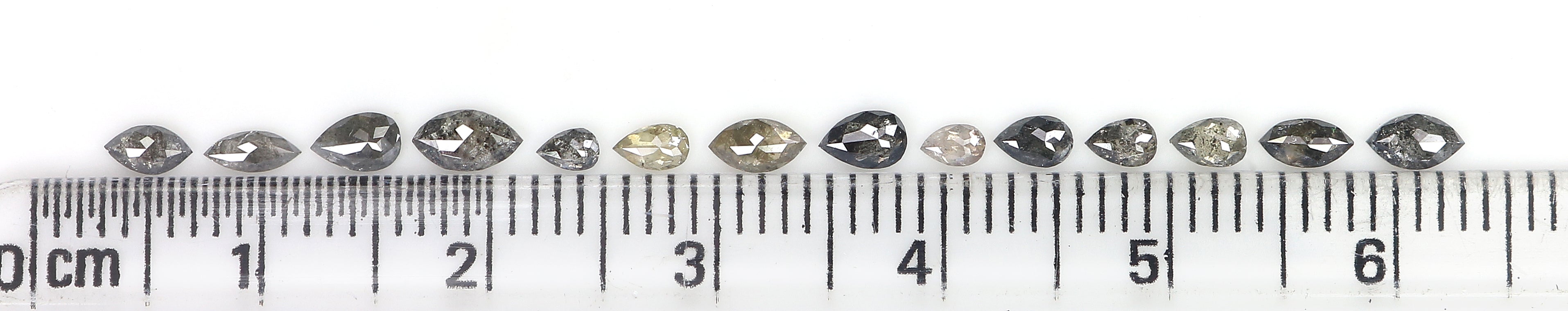 1.22 CT Natural Loose Mix Shape Diamond Salt And Pepper Mix Shape Diamond 2.90 MM Natural Black Grey Color Mix Shape Rose Cut Diamond LQ3043