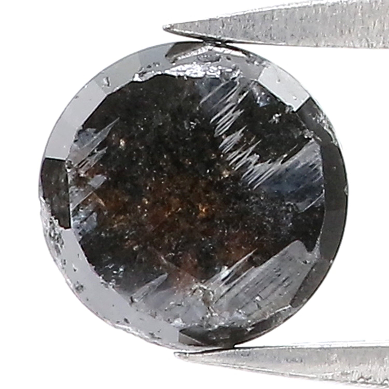 1.48 CT Natural Loose Round Rose Cut Diamond Black Color Round Shape Diamond 6.50 MM Natural Loose Grey Color Round Rose Cut Diamond KQ909