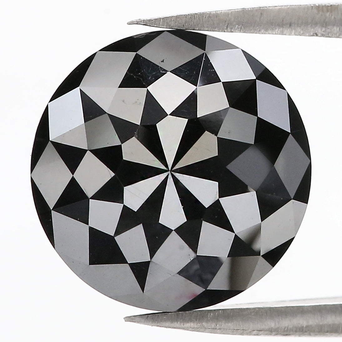 7.24 CT Natural Loose Round Shape Diamond Black Color Round Diamond 12.05 MM Natural Loose Black Color Round Rose Cut Diamond LQ3117