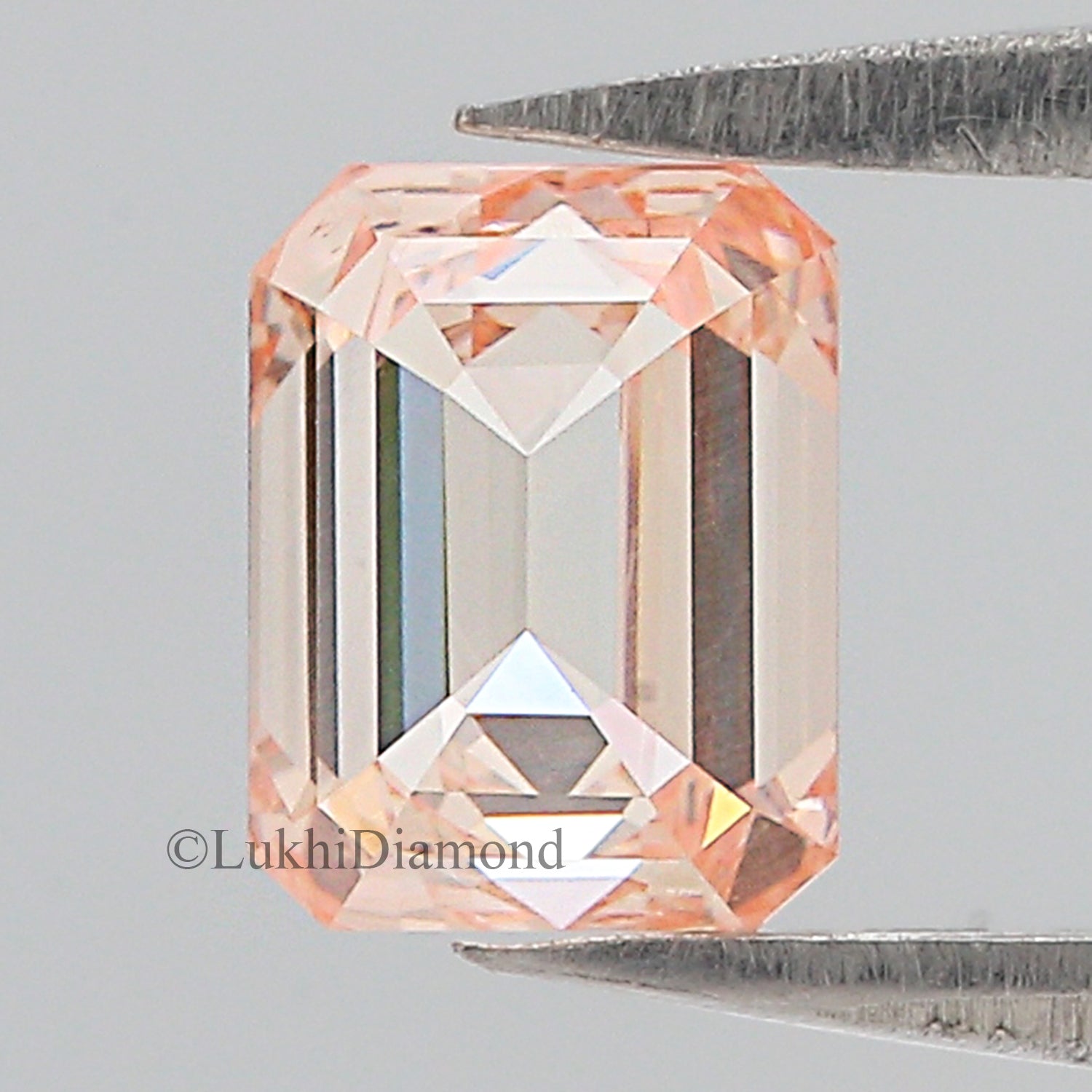 1.02 CT IGI Certified Emerald Cut Fancy Intense Pink Color VS2 Clarity Diamond Lab Grown Diamond Lab Created Emerald CVD Diamond L3199