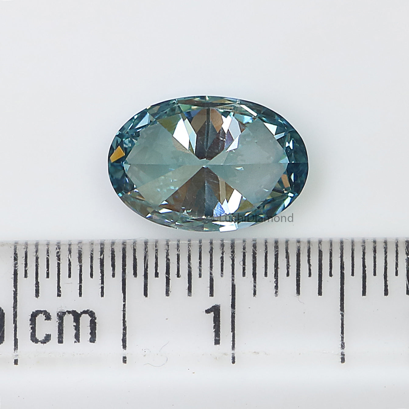 1.49 CT IGI Certified Oval Brilliant Cut Diamond Fancy Vivid Green Blue Color VS1 Clarity Lab Created Oval Diamond CVD Diamond LQ3225