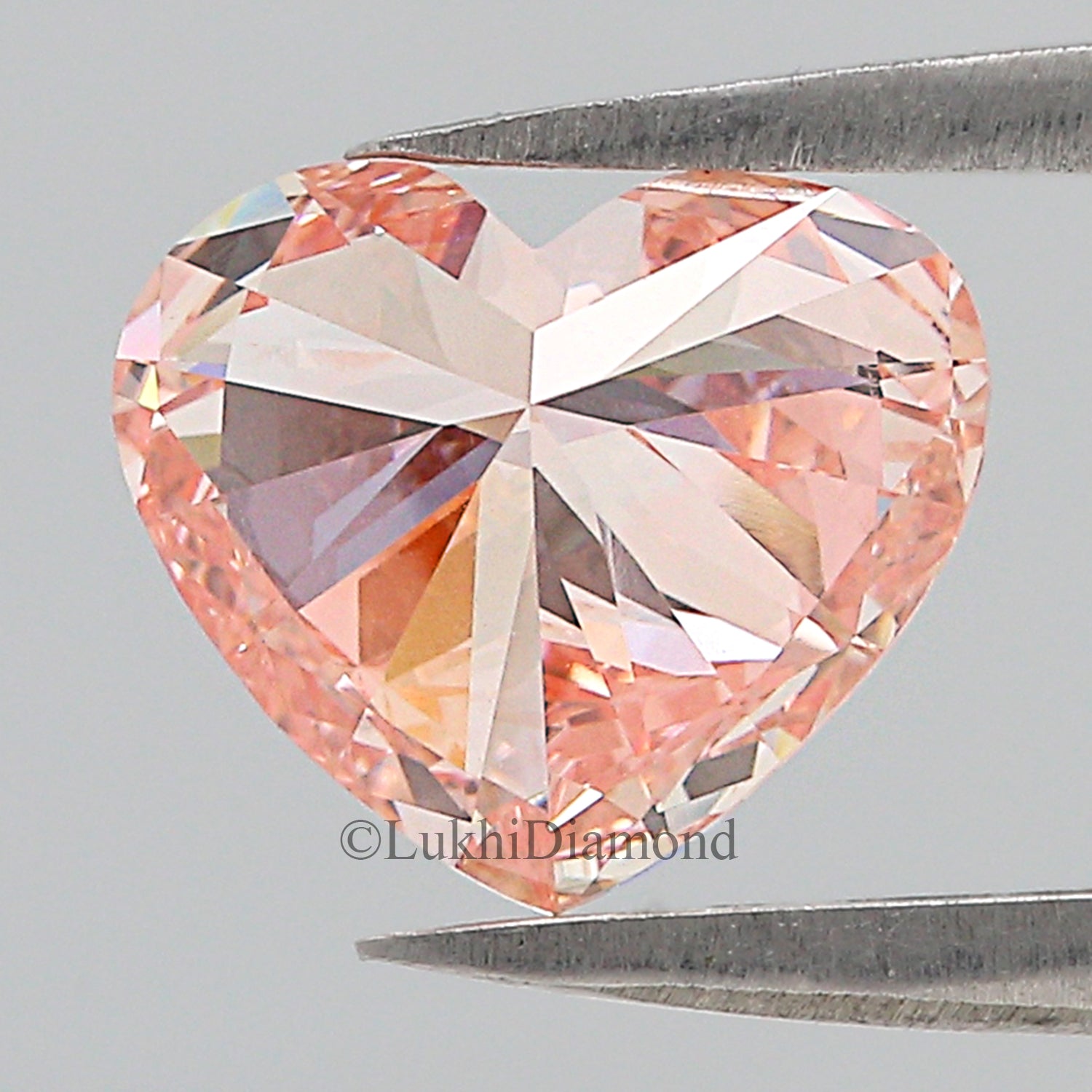 2.01 CT IGI Certified Heart Brilliant Cut Fancy Vivid Pink Color SI1 Clarity Diamond Lab Grown Diamond Lab Created Heart CVD Diamond L3204