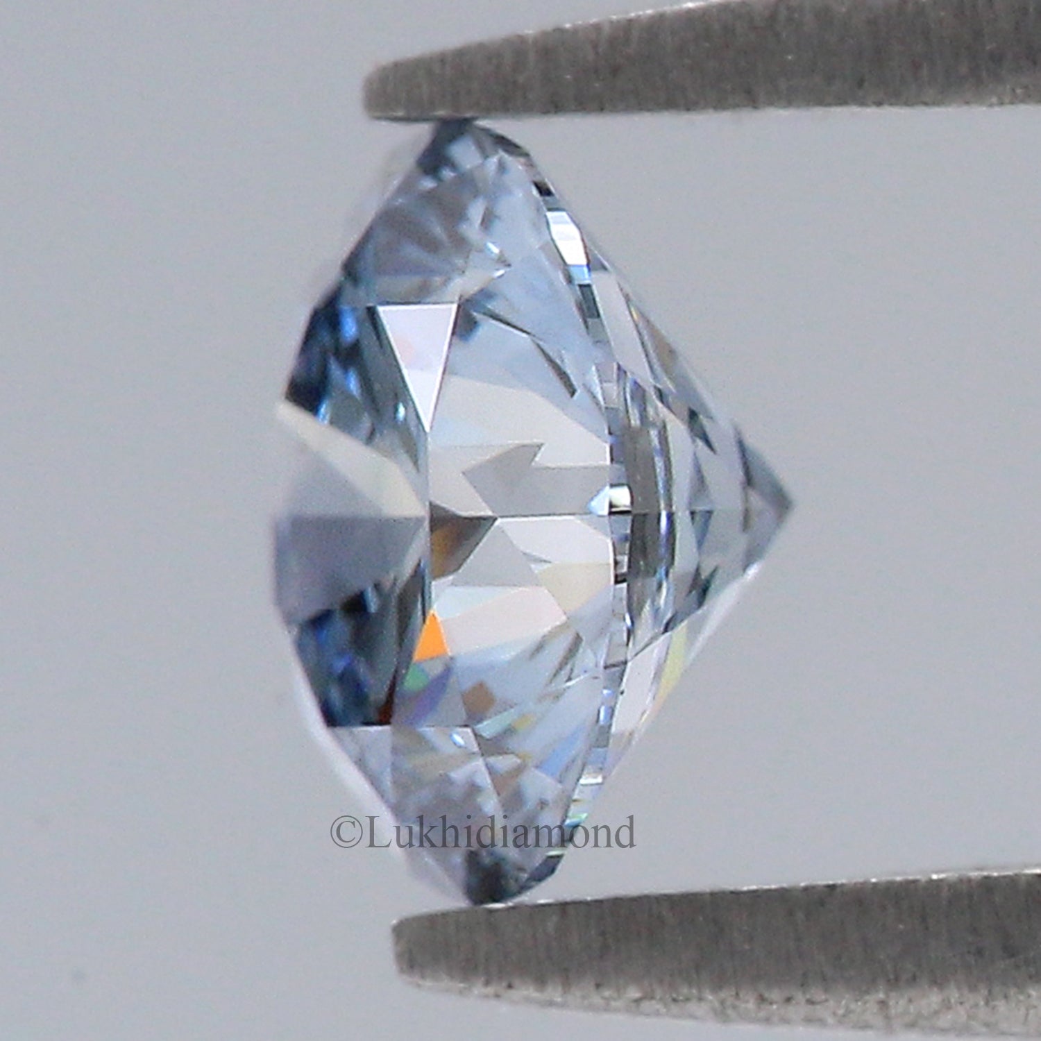 0.90 CT IGI Certified Round Brilliant Cut Fancy Blue Color VS1 Clarity Diamond Lab Grown Diamond Lab Created Round Diamond CVD Diamond L3283