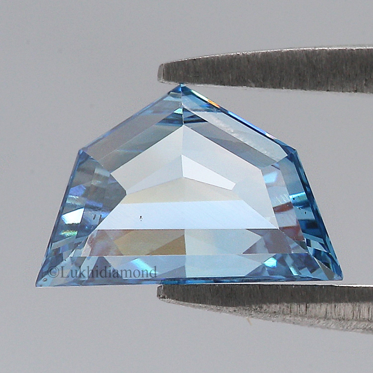 1.08 CT IGI Certified Pentagonal Step Cut Fancy Vivid Blue Color Diamond VS2 Clarity Diamond Lab Grown CVD Diamond Lab Created Diamond L3228