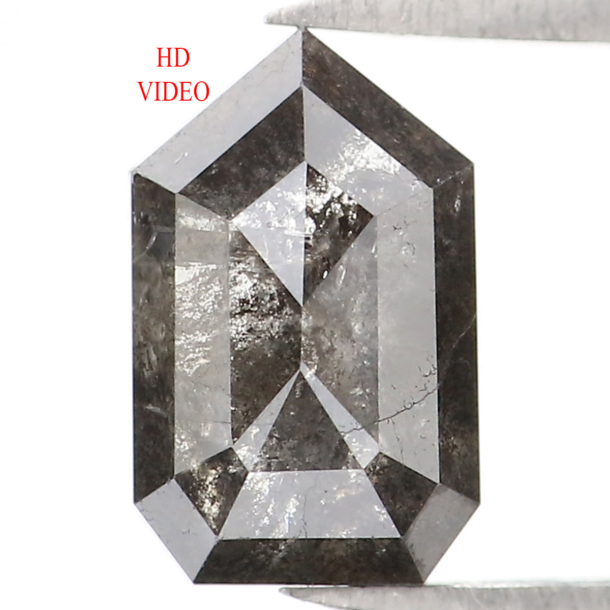 1.56 CT Natural Loose Shield Diamond Black Grey Color Diamond 8.35 MM Natural Loose Diamond Salt And Pepper Shield Rose Cut Diamond LQ1414