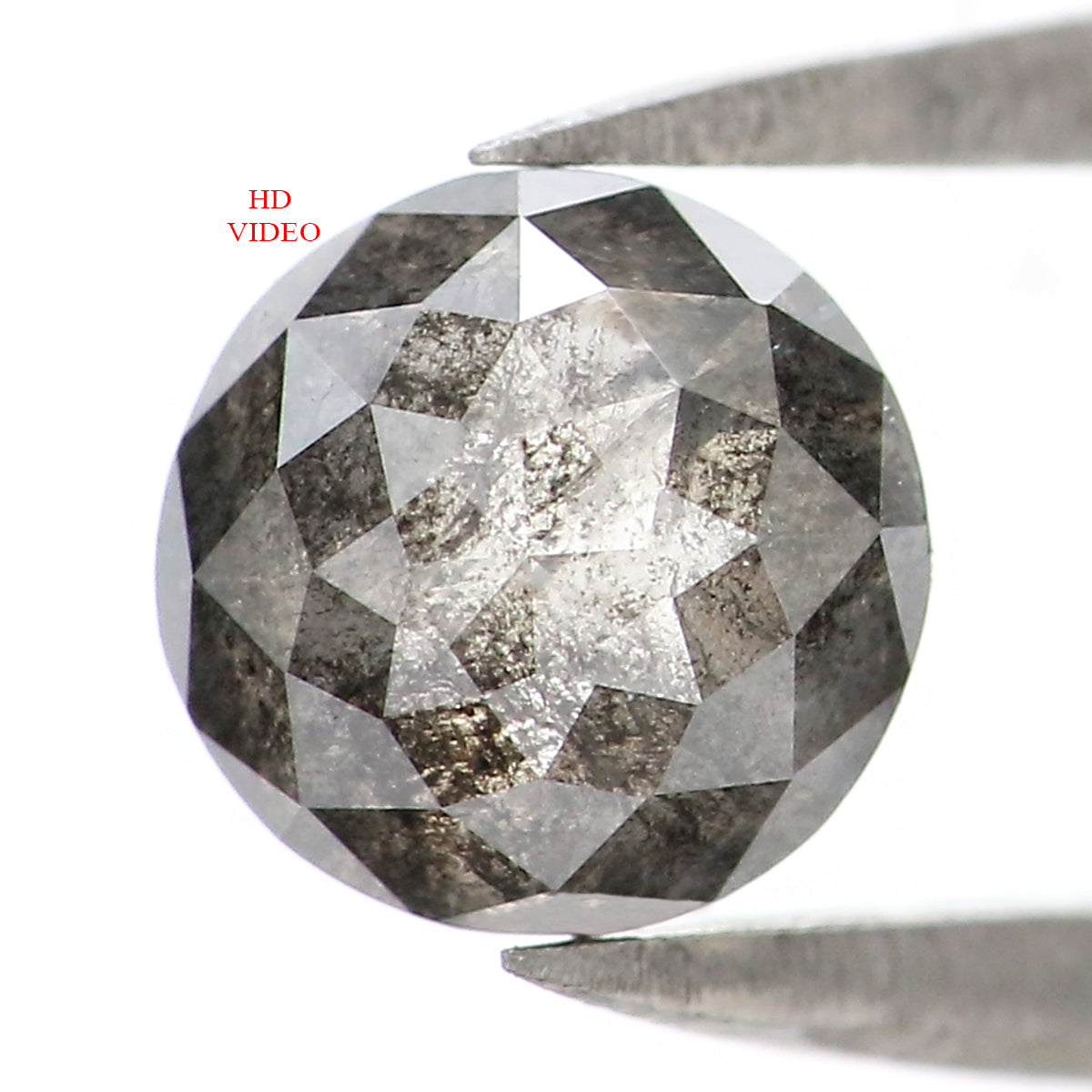 0.84 Ct outlets 5.80 mm X 2.89 mm Natural Dark Grey color Round Shape Rose Cut Loose Diamond, Salt and Pepper Loose Diamond Use For Jewelry SJ06/24