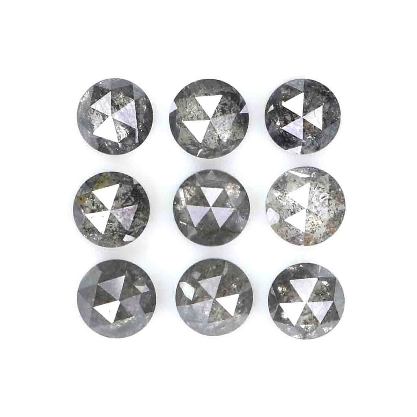 Natural Loose Rose Cut Salt And Pepper Black Grey Color Diamond 1.19 CT 3.12 MM Rose Cut Shape Diamond KDL2404