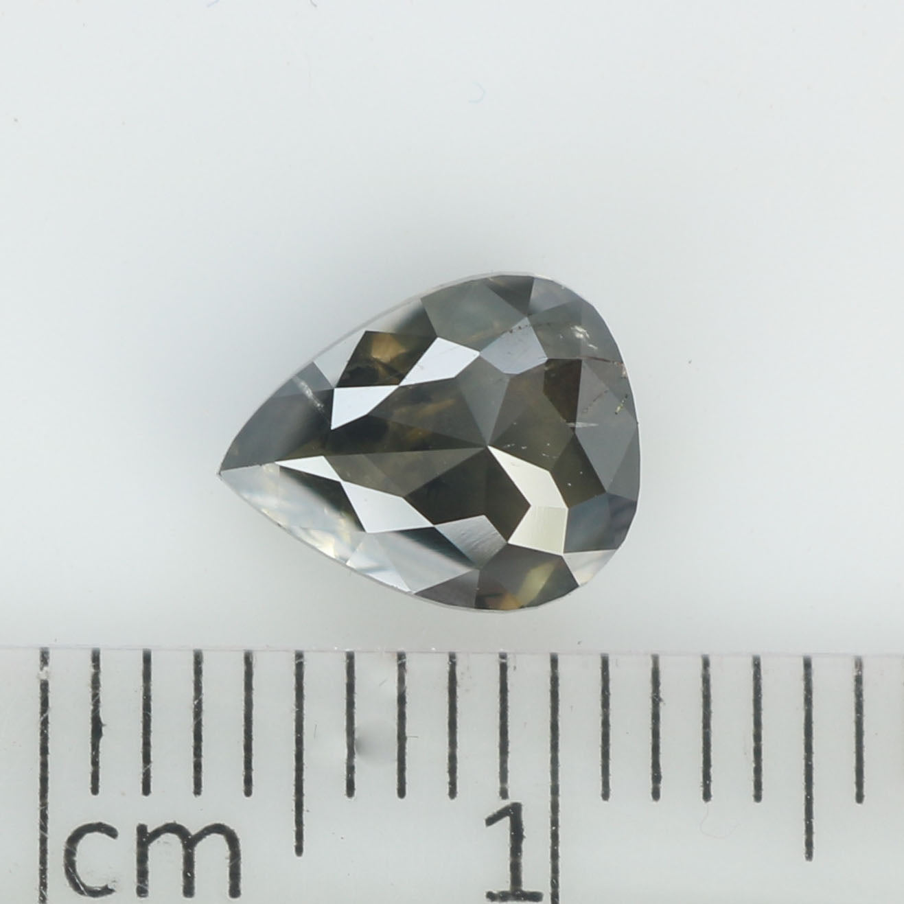 1.80 CT Natural Loose Pear Shape Diamond Salt And Pepper Pear Rose Cut Diamond 8.30 MM Black Grey Color Pear Shape Rose Cut Diamond QL8894