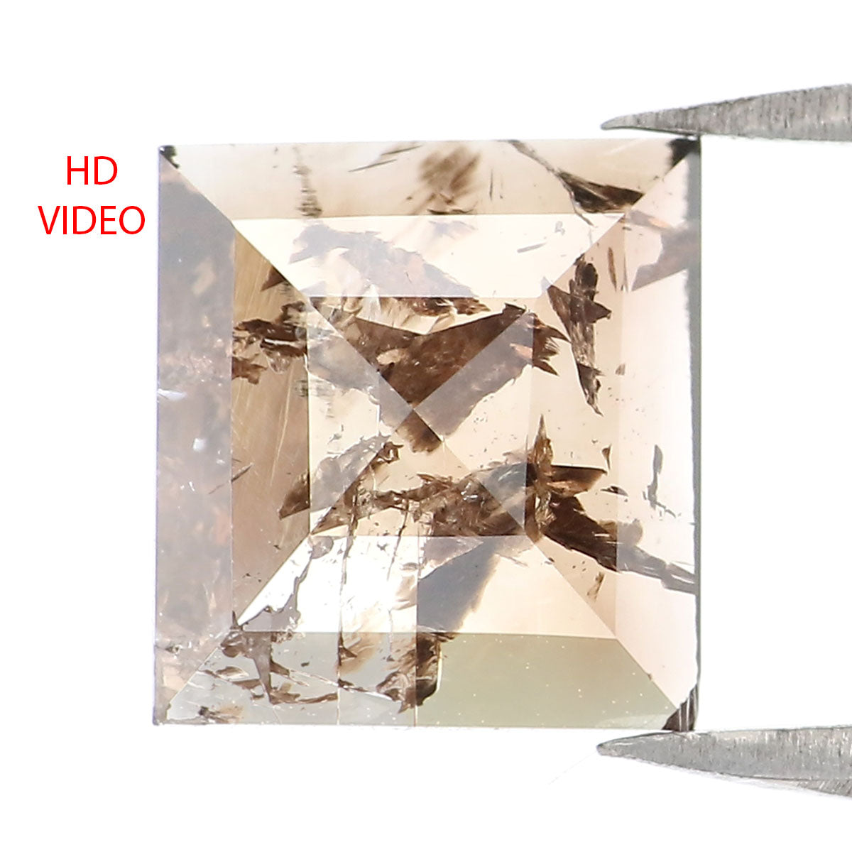 1.30 CT Natural Loose Square Shape Diamond Brown Color Square Cut Diamond 8.00 MM Natural Loose Diamond Square Shape Rose Cut Diamond LQ7433