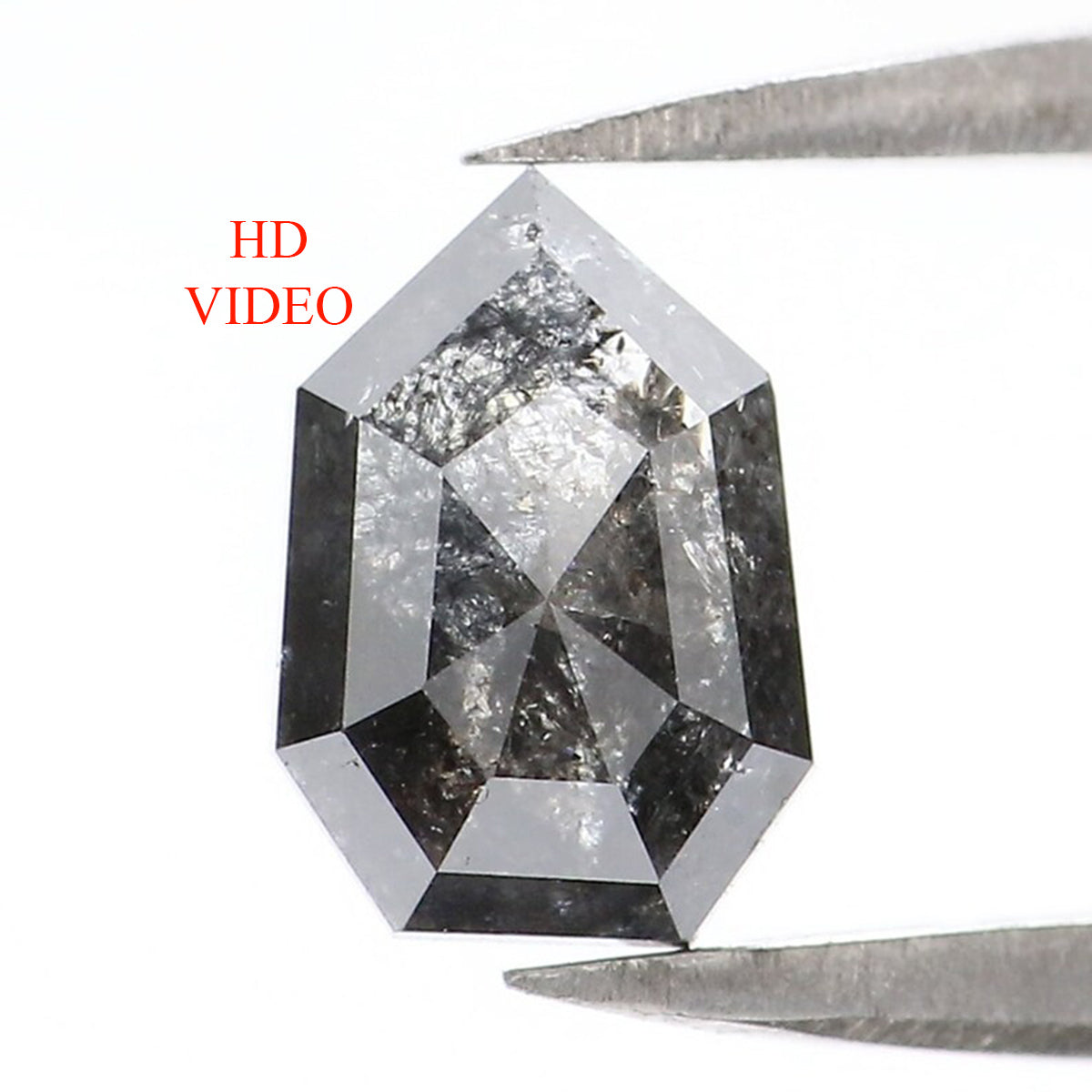 0.86 CT Natural Loose Antique Shape Diamond Salt And Pepper Antique Diamond 7.40 MM Natural Black Grey Color Antique Rose Cut Diamond KQ649