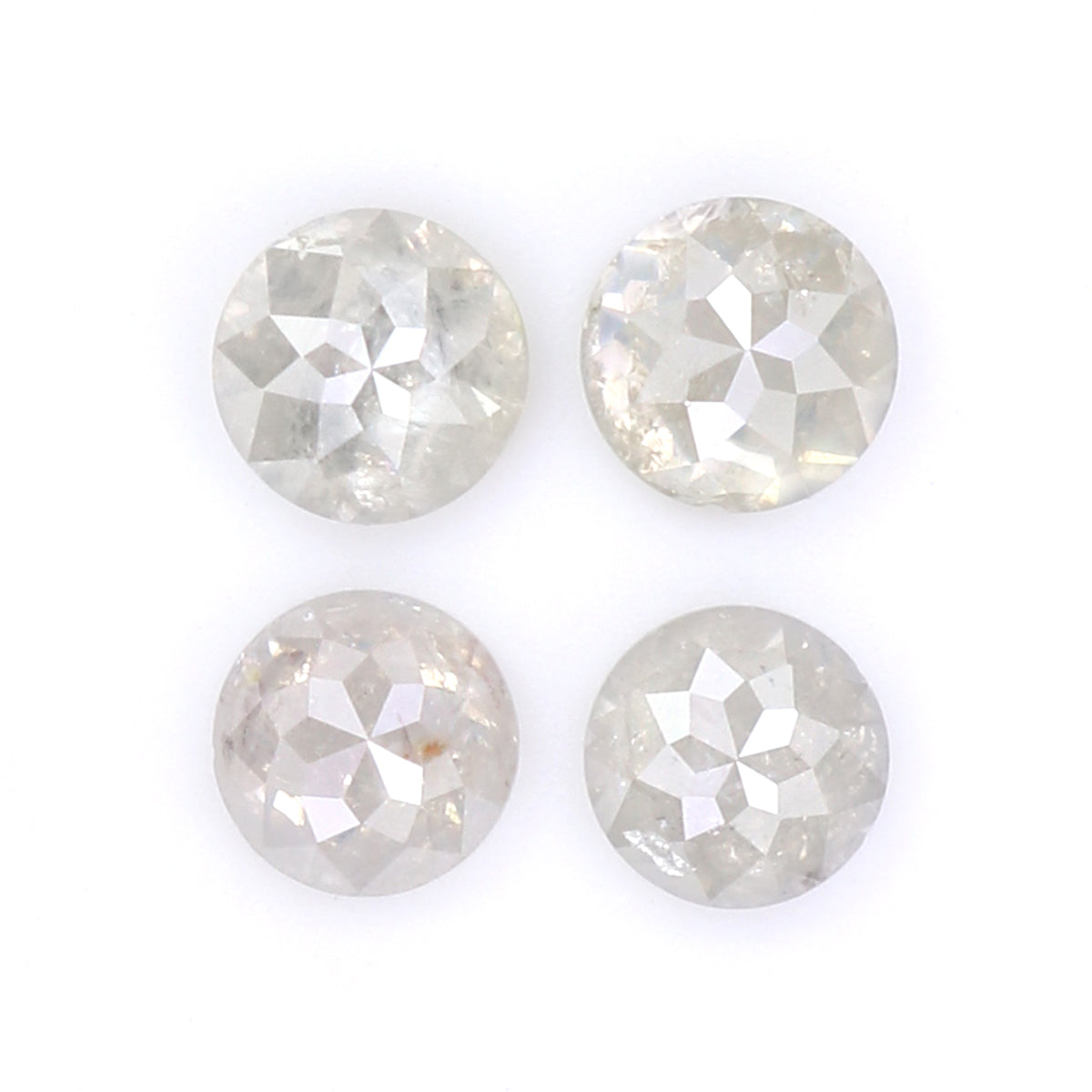 Natural Loose Rose Cut Salt And top Pepper Diamond Grey Color 1.31 CT 2.50 MM Round Rose Cut Shape Diamond KR2212