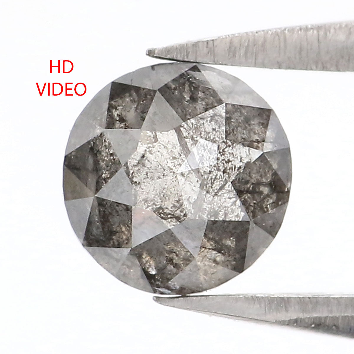 0.88 CT Natural Loose Diamond Salt and Pepper Grey Color Round Rose Cut 2024 NJ20