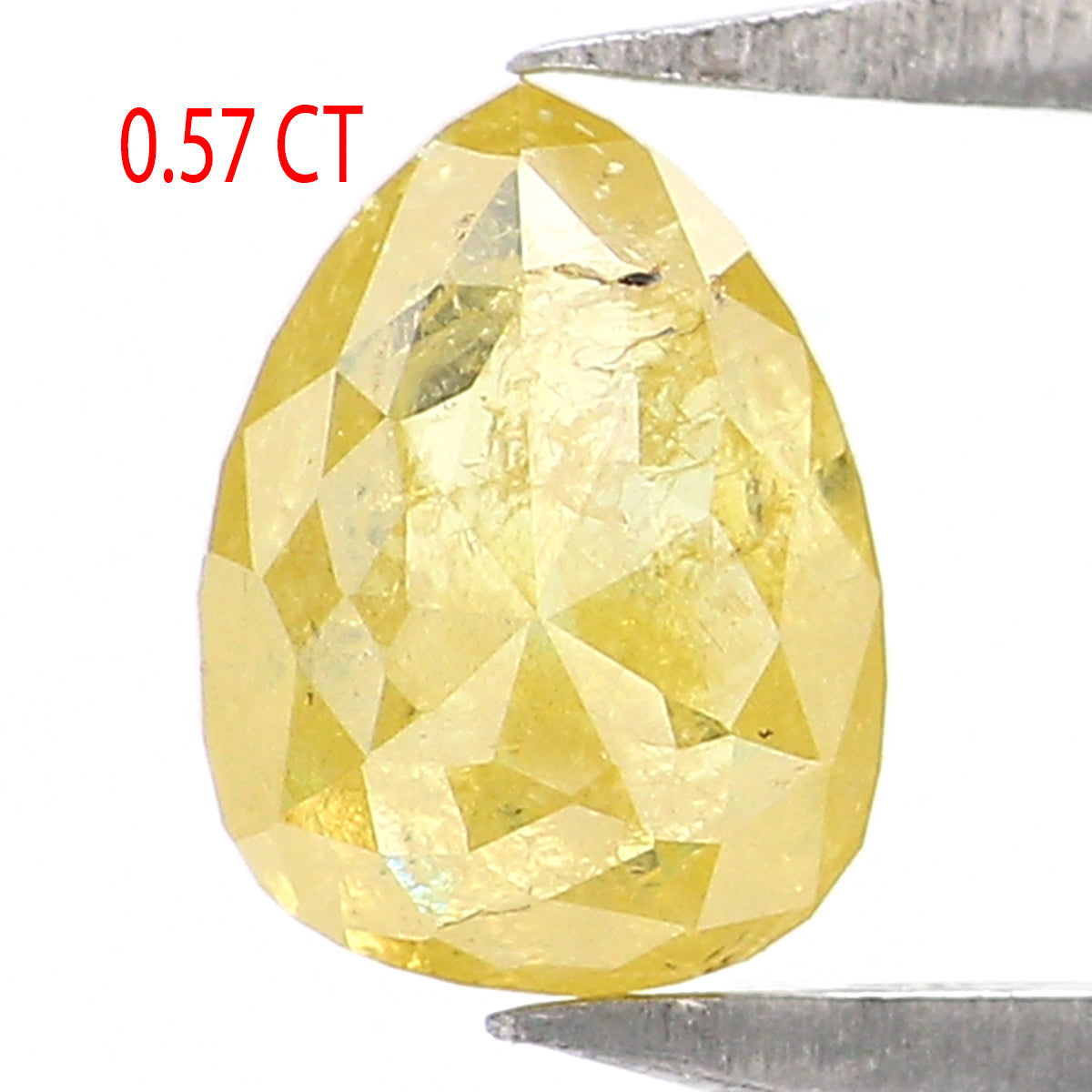 0.57 CT Natural Loose Pear Shape Diamond Yellow Color Pear Cut Diamond 5.90 MM Natural Loose Yellow Color Pear Rose Cut Diamond KQ2500