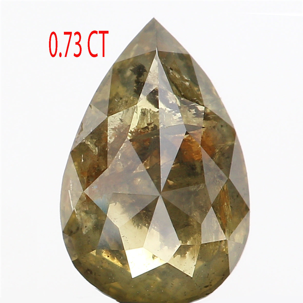 0.73 CT Natural Loose Pear Shape Diamond Green Color Pear Cut Diamond 7.50 MM Natural Loose Green Color Diamond Pear Rose Cut Diamond LQ442