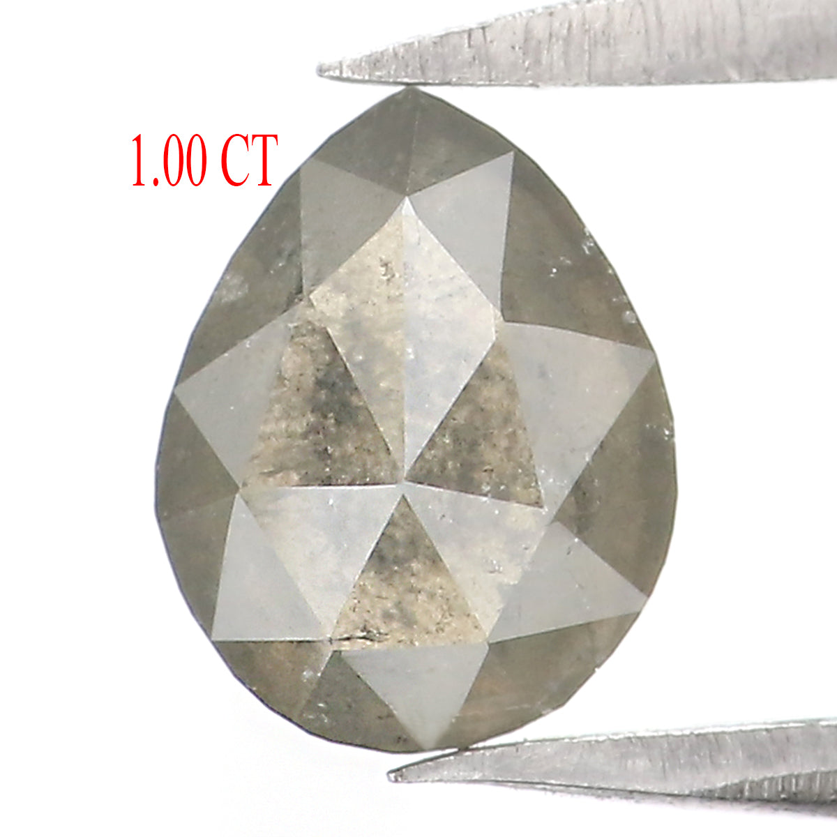 1.00 CT Natural Loose Pear Shape Diamond Grey Color Pear Cut Diamond 6.70 MM Natural Loose Grey Color Diamond Pear Rose Cut Diamond LQ7569