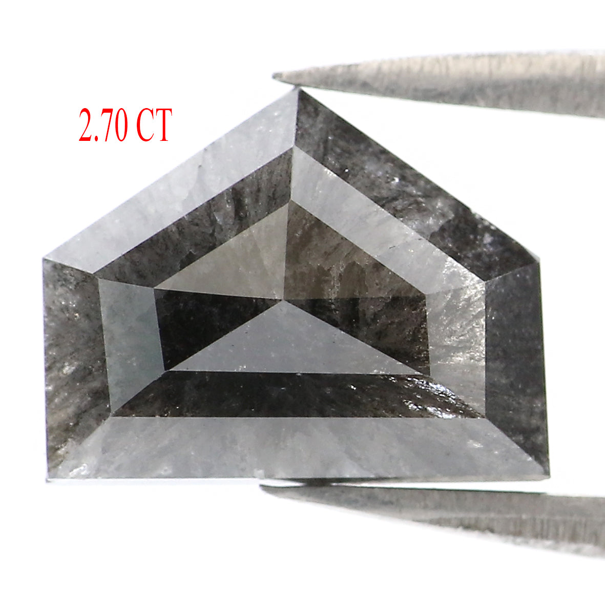 2.70 CT Natural Loose Antique Cut Diamond Black Grey Color Antique Shape Diamond 7.85 MM Natural Loose Antique Shape Rose Cut Diamond LQ8254