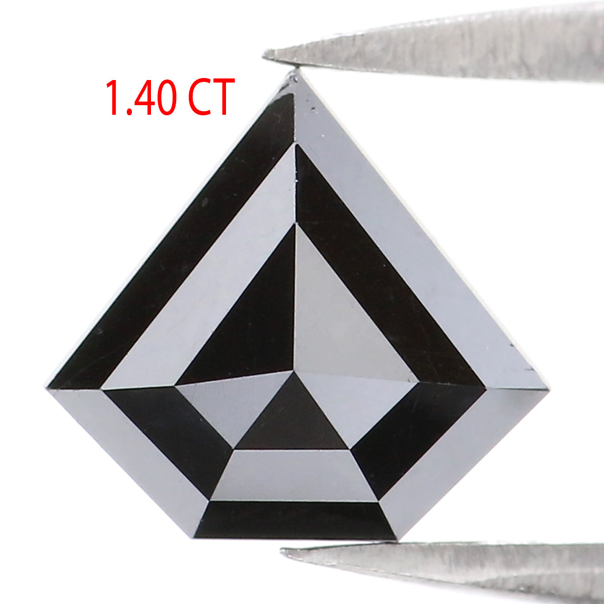 1.40 CT Natural Loose Shield Shape Diamond Black Color Shield Cut Diamond 7.40 MM Natural Black Color Diamond Shield Rose Cut Diamond LQ9698