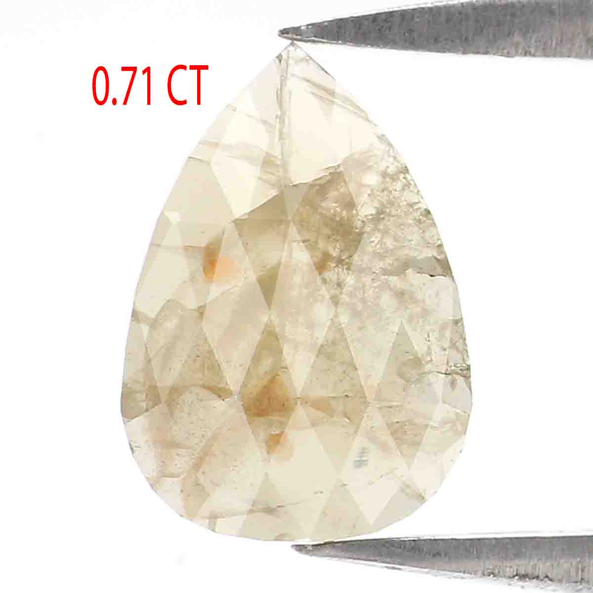 0.71 CT Natural Loose Pear Shape Diamond Yellow Grey Color Pear Cut Diamond 8.40 MM Natural Loose Diamond Pear Shape Rose Cut Diamond LQ7032