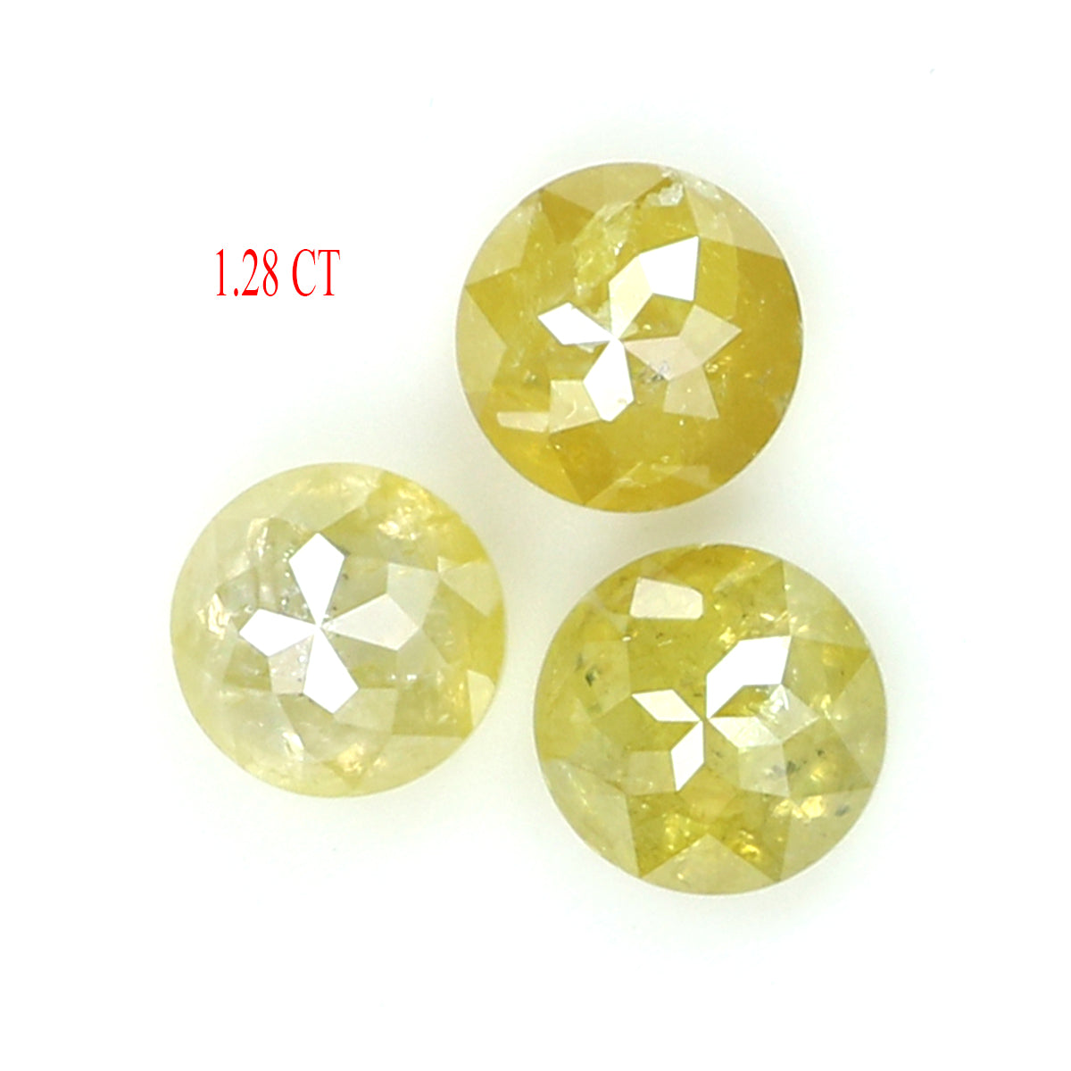 1.28 CT Natural Loose Rose Cut Diamond Yellow Grey Color Round Cut Diamond 4.20 MM Natural Loose Diamond Round Rose Cut Shape Diamond LQ6198