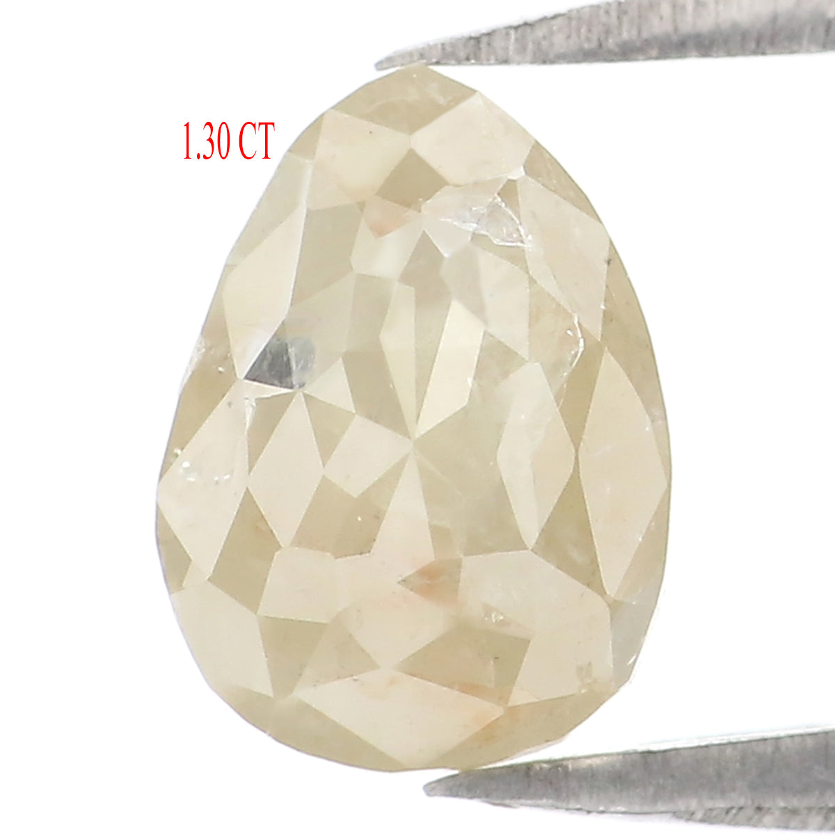 Natural Loose Pear Diamond White Grey Color 1.30 CT 7.77 MM Pear Shape Rose Cut Diamond L511