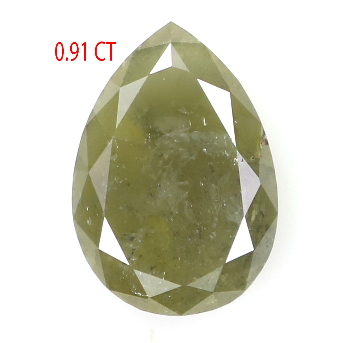 Natural Loose Pear Green Color Diamond 0.91 CT 7.65 MM Pear Shape Rose Cut Diamond L9937