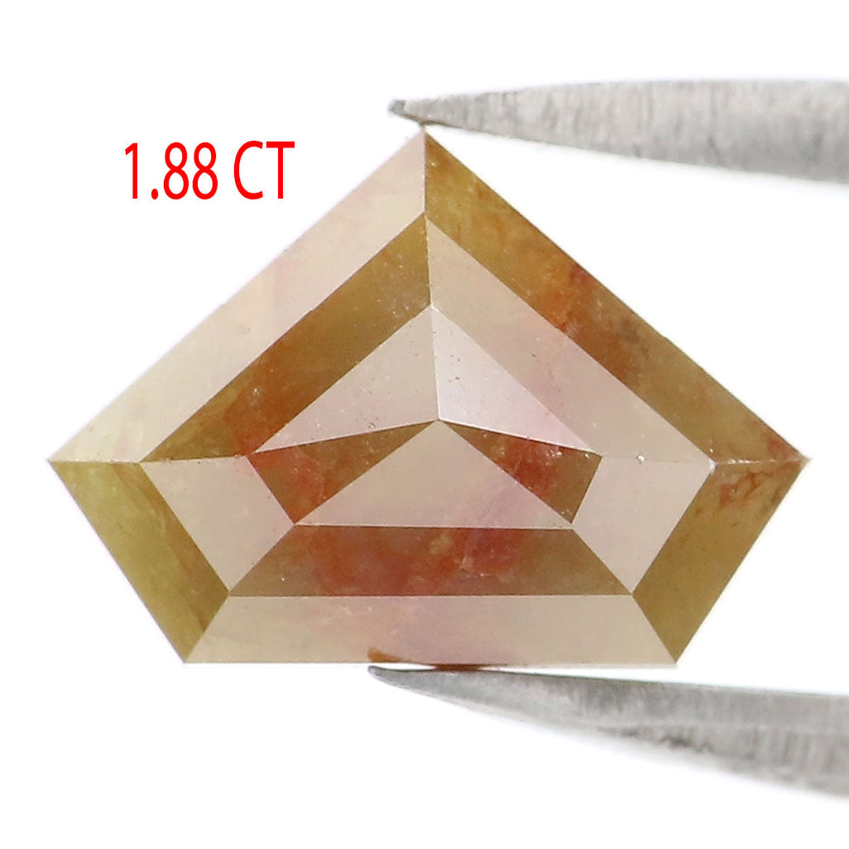 1.88 CT Natural Loose Shield Shape Diamond Yellow Color Shield Cut Diamond 6.80 MM Natural Brown Diamond Shield Rose Cut Diamond LQ9974