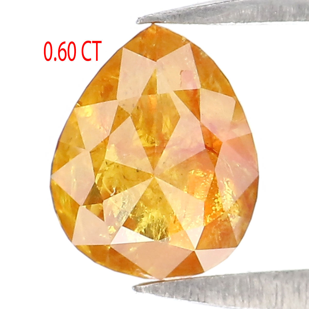 0.60 CT Natural Loose Pear Shape Diamond Yellow Color Pear Diamond 5.85 MM Natural Loose Yellow Color Pear Diamond Rose Cut Diamond LQ2147