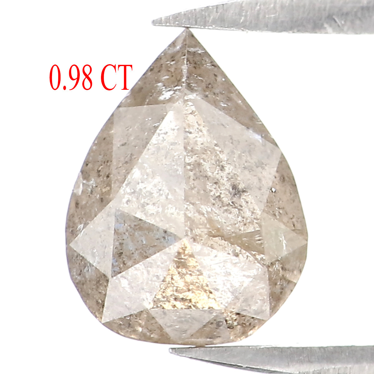 0.98 CT Natural Loose Pear Shape Diamond Salt And Pepper Pear Diamond 7.30 MM Natural Loose Diamond Grey Color Pear Rose Cut Diamond LQ7712