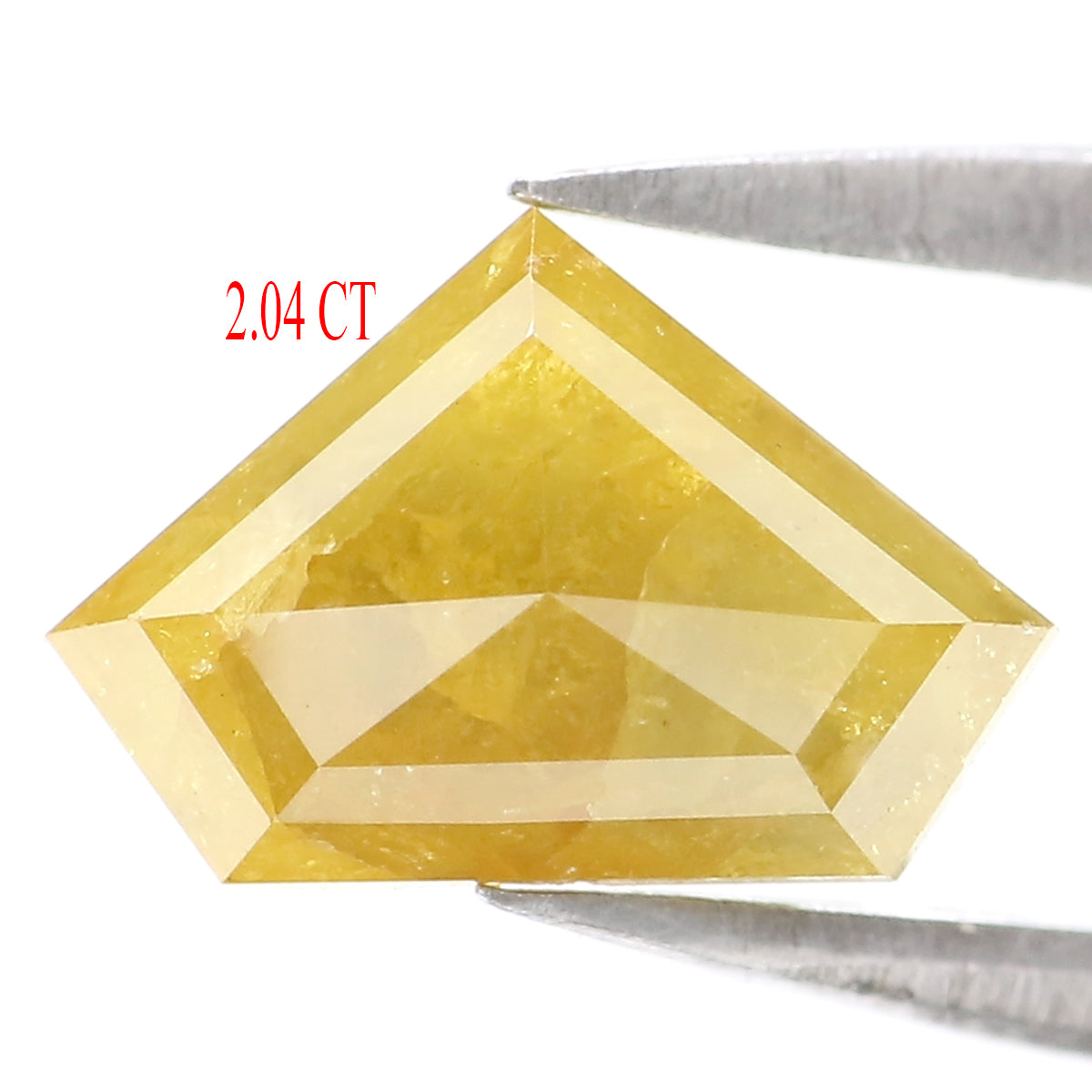 Natural Loose Shield Yellow Color Diamond 2.04 CT 6.55 MM Shield Shape Rose Cut Diamond L9860