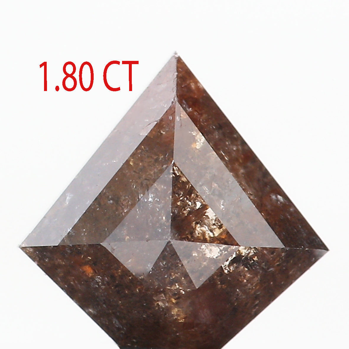 1.80 Ct Natural Loose Diamond Shield Brown Black Color 8.24 MM L9440