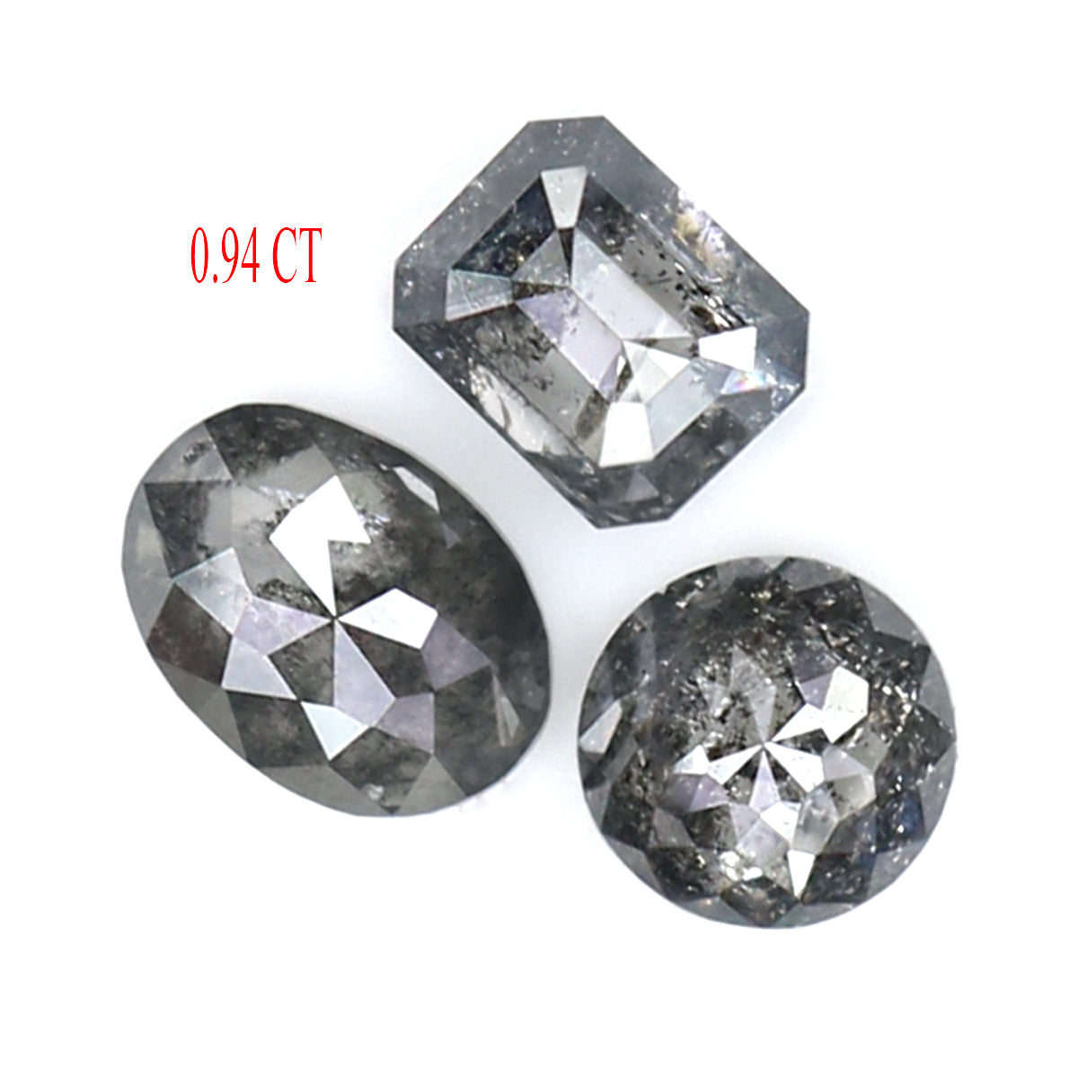 0.94 CT Natural Loose Mix Shape Diamond Salt And Pepper Mix Shape Diamond 4.10 MM Natural Black Grey Color Mix Shape Rose Cut Diamond LQ195