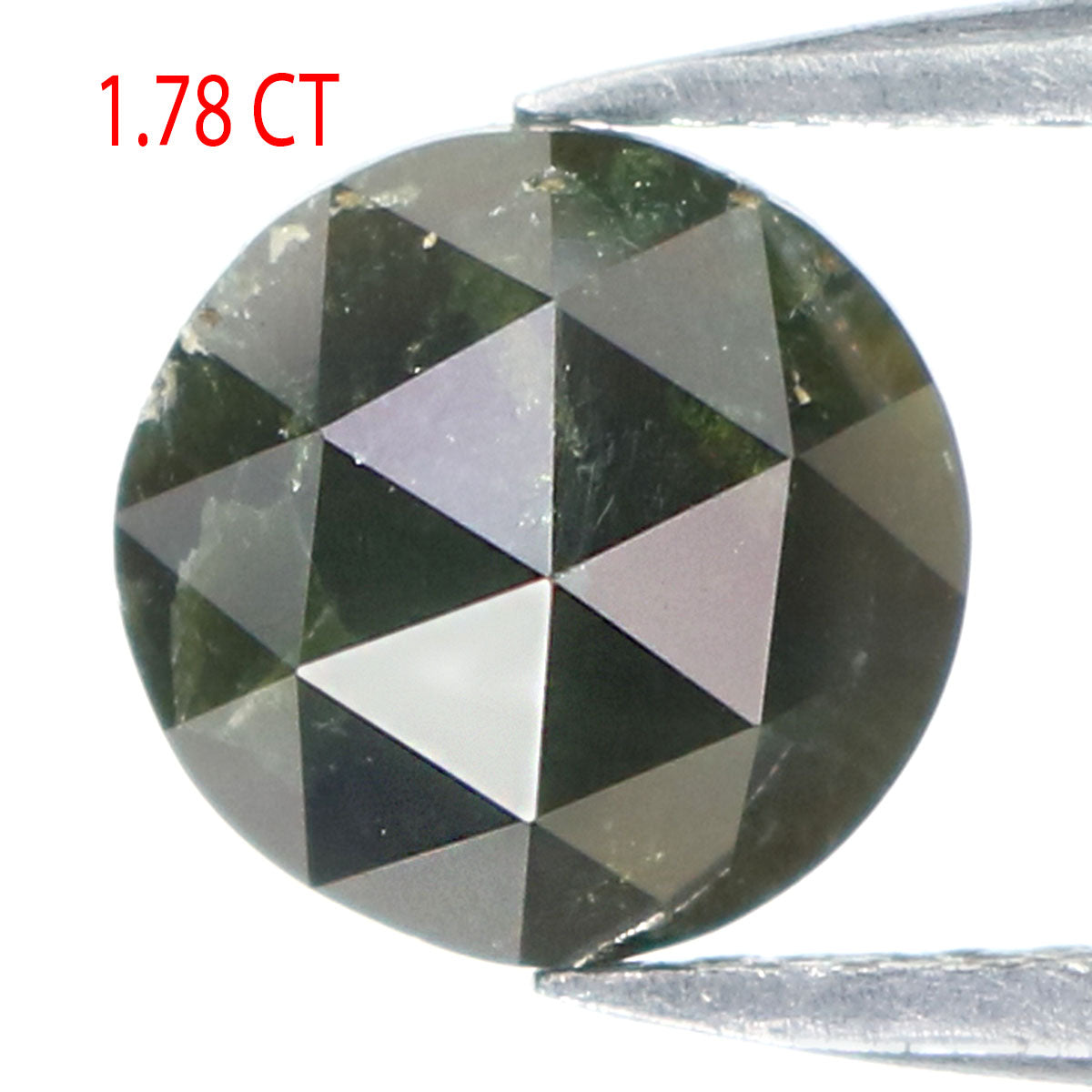 Natural Loose Rose Cut Green Color Diamond 1.78 CT 7.20 MM Round Rose Cut Shape Diamond L5769