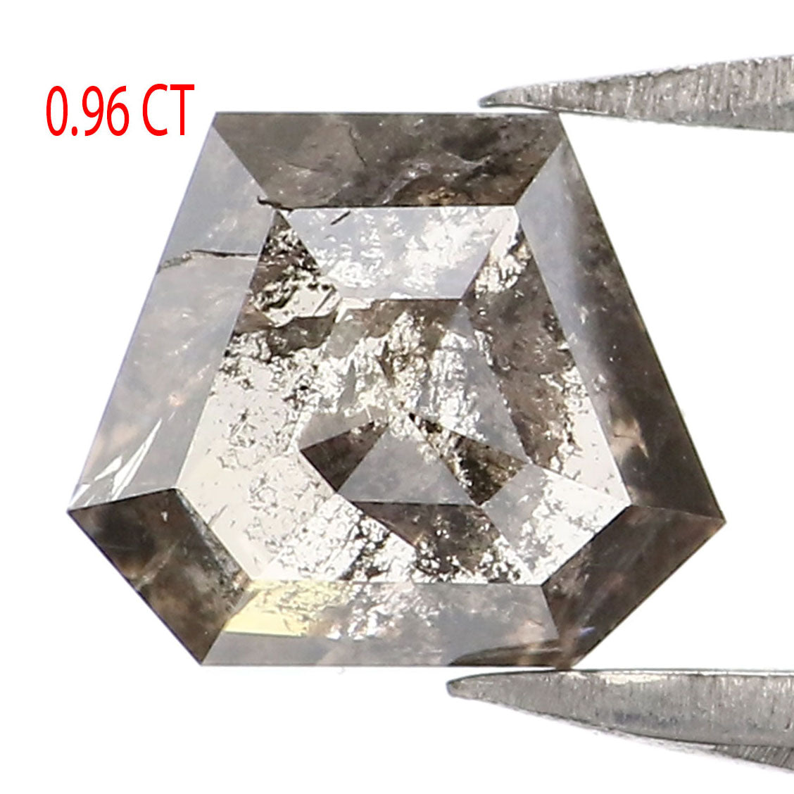 0.96 Ct Natural Loose Shield Shape Diamond Salt And Pepper Shield Cut Diamond 5.50 MM Natural Black Gray Shield Rose Cut Diamond LQ7587