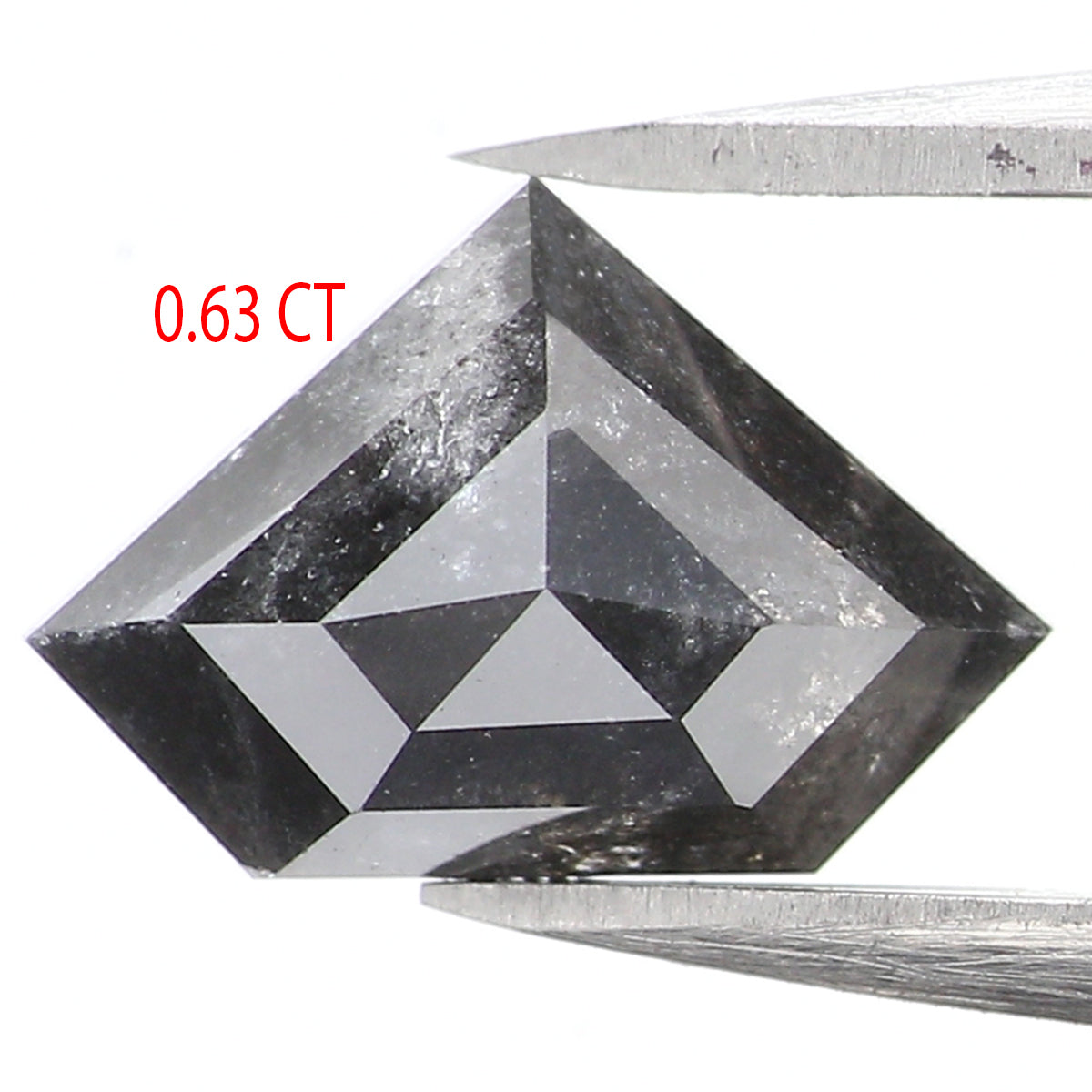 0.63 Ct Natural Loose Shield Shape Diamond Salt And Pepper Shield Cut Diamond 4.80 MM Natural Black Color Shield Rose Cut Diamond LQ1020